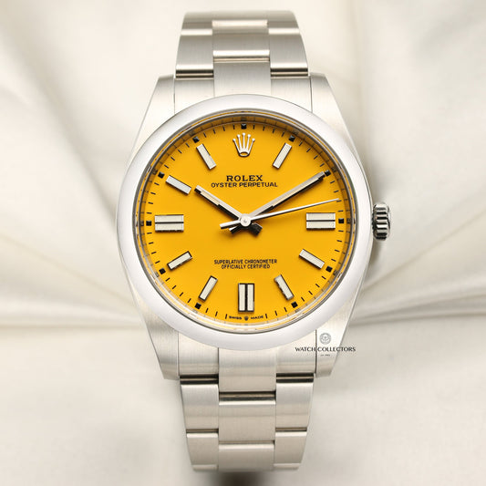 Unworn Rolex Oyster Perpetual 41mm 124300 Yellow Dial 2020