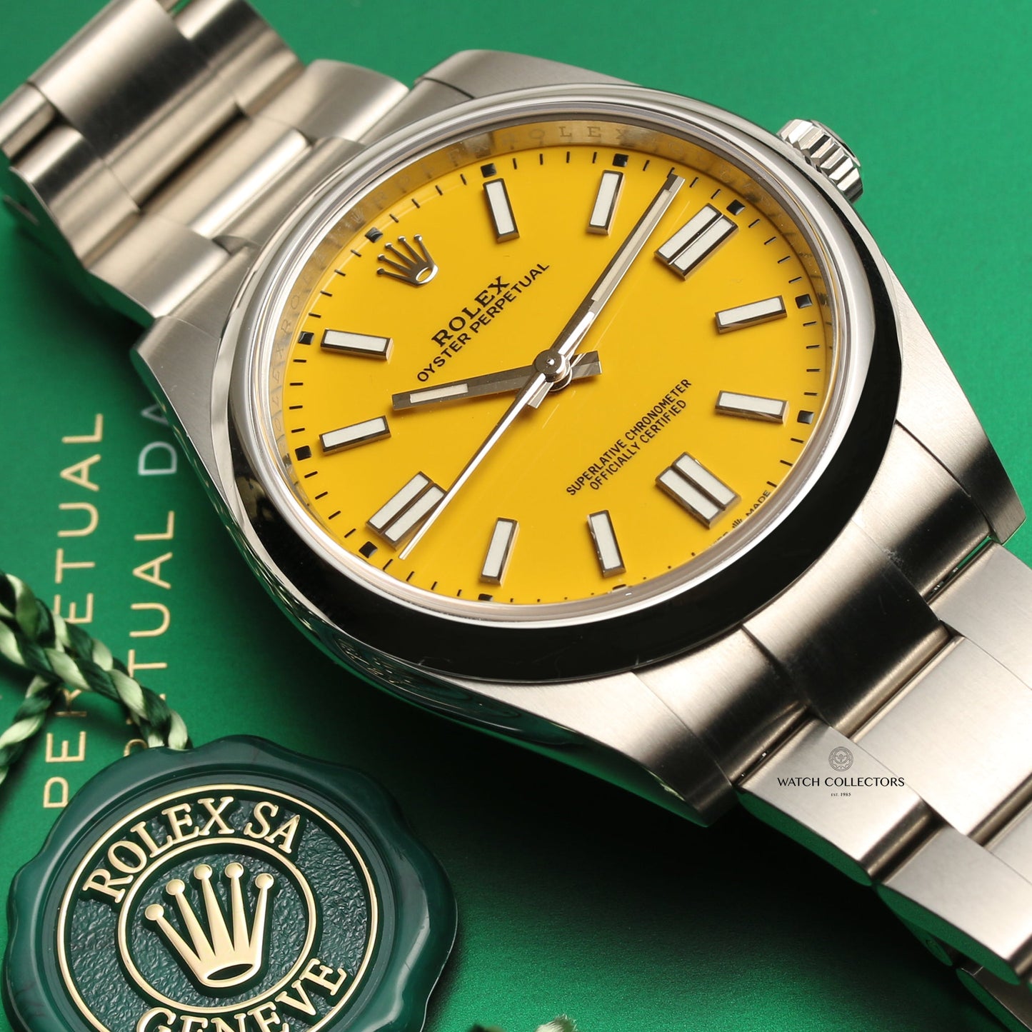 Unworn Rolex Oyster Perpetual 41mm 124300 Yellow Dial 2020