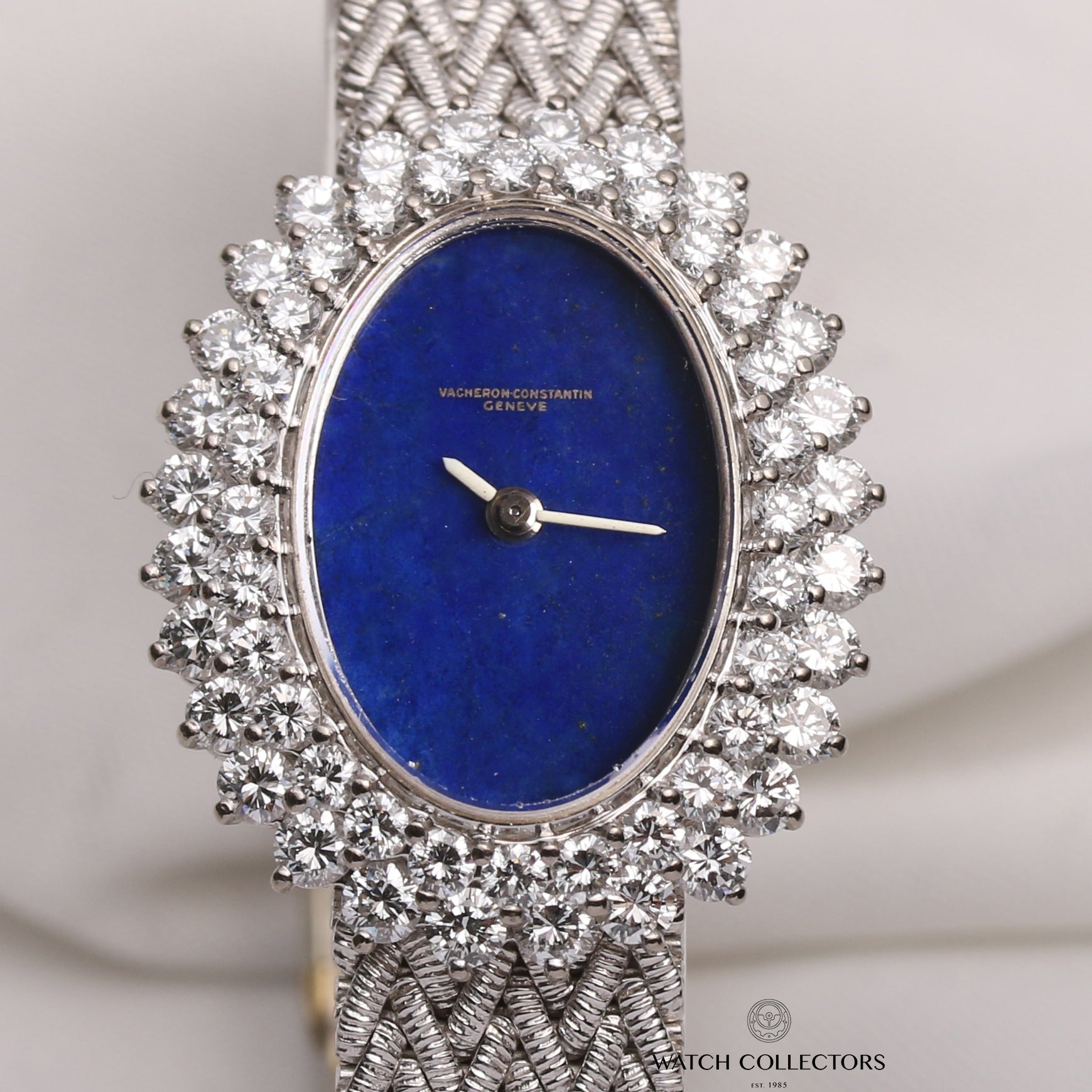 Vacheron Constantin 18K White Gold Lapis Lazuli Dial & Diamond Bezel