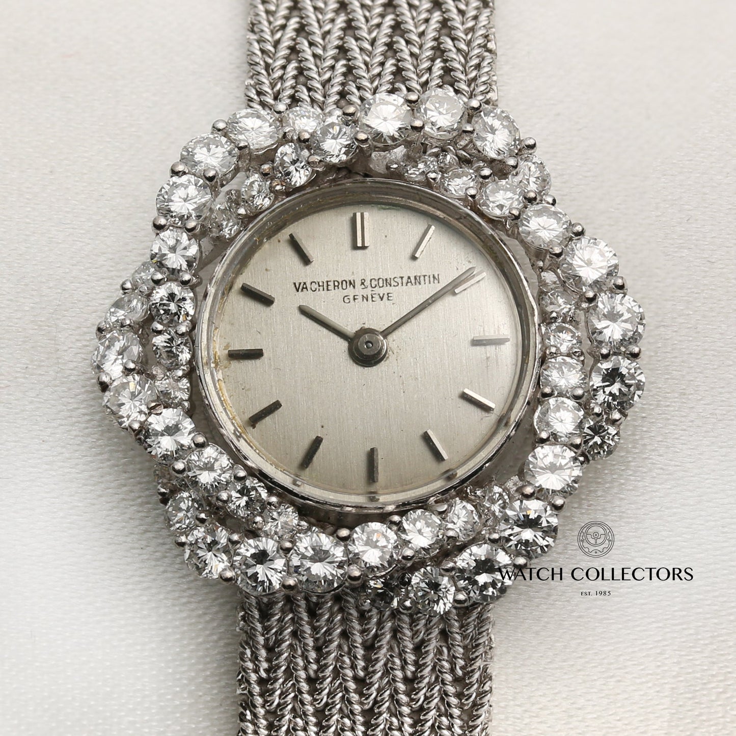 Vacheron Constantin 18k White Gold Diamond Bezel Ladies Wristwatch