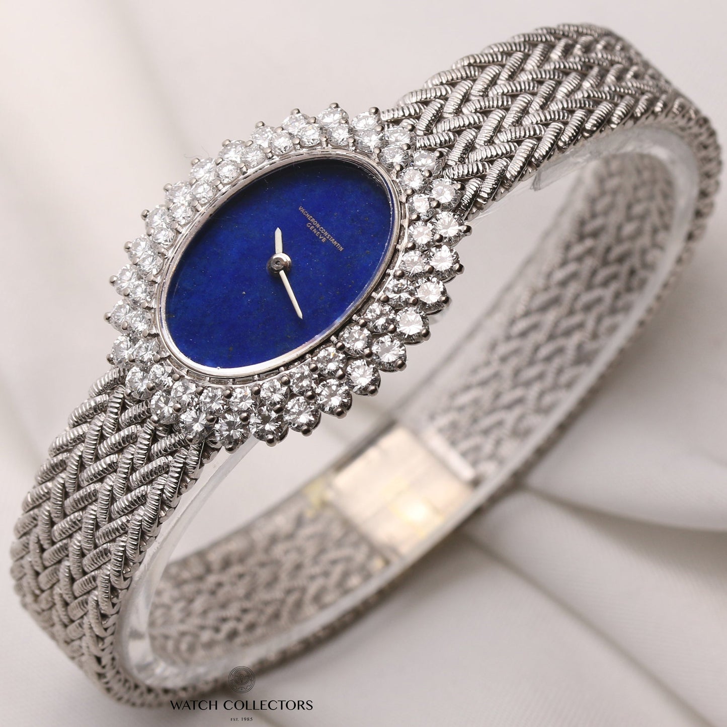 Vacheron Constantin 18K White Gold Lapis Lazuli Dial & Diamond Bezel