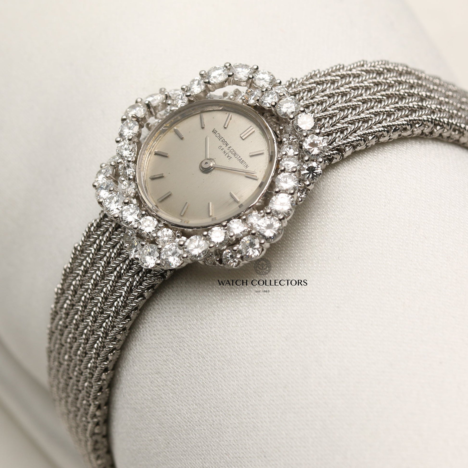 Vacheron Constantin 18k White Gold Diamond Bezel Ladies Wristwatch