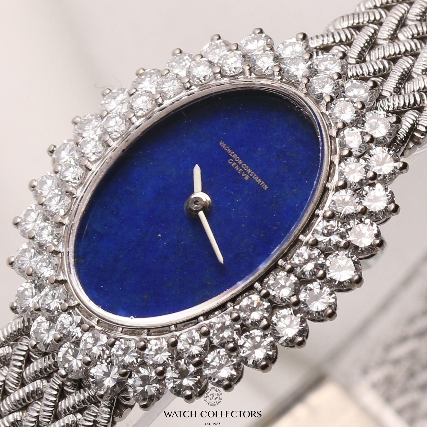 Vacheron Constantin 18K White Gold Lapis Lazuli Dial & Diamond Bezel