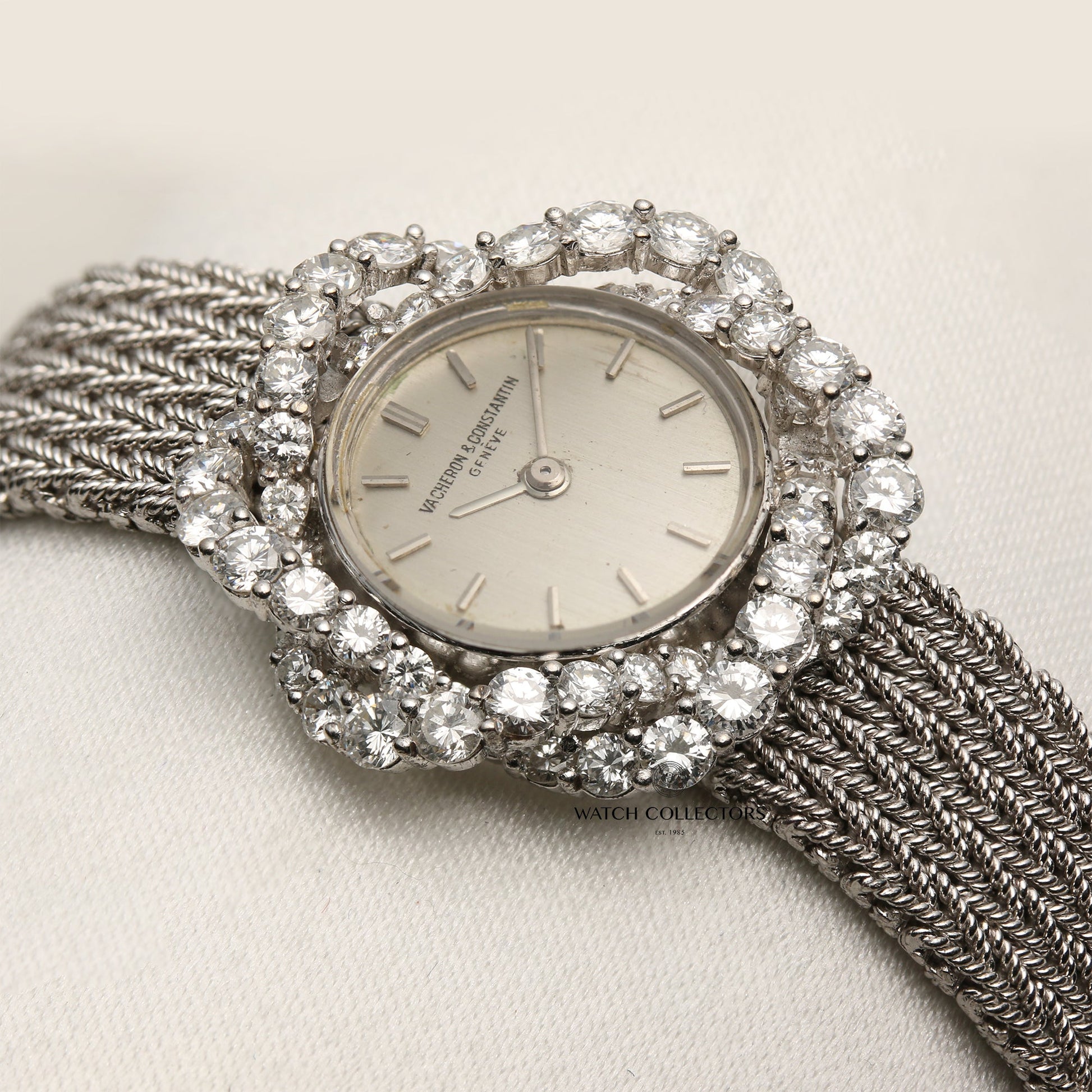 Vacheron Constantin 18k White Gold Diamond Bezel Ladies Wristwatch