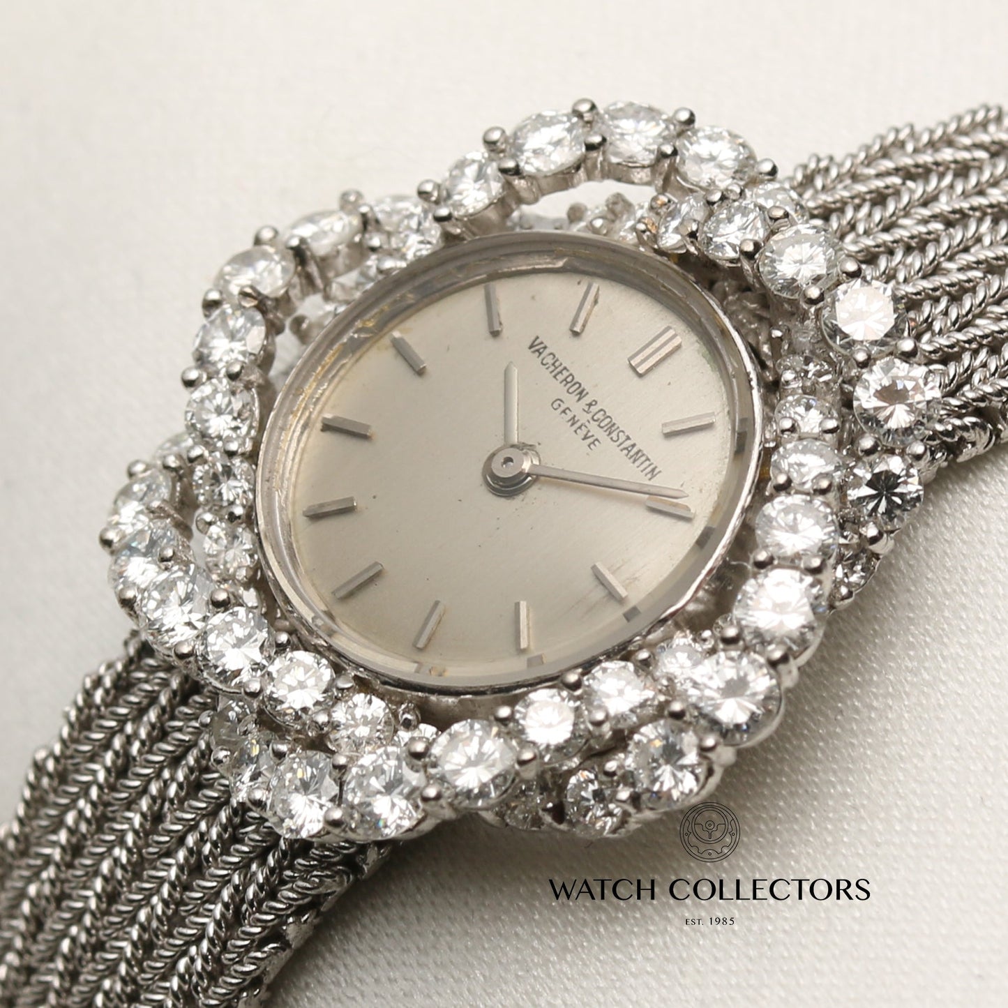 Vacheron Constantin 18k White Gold Diamond Bezel Ladies Wristwatch