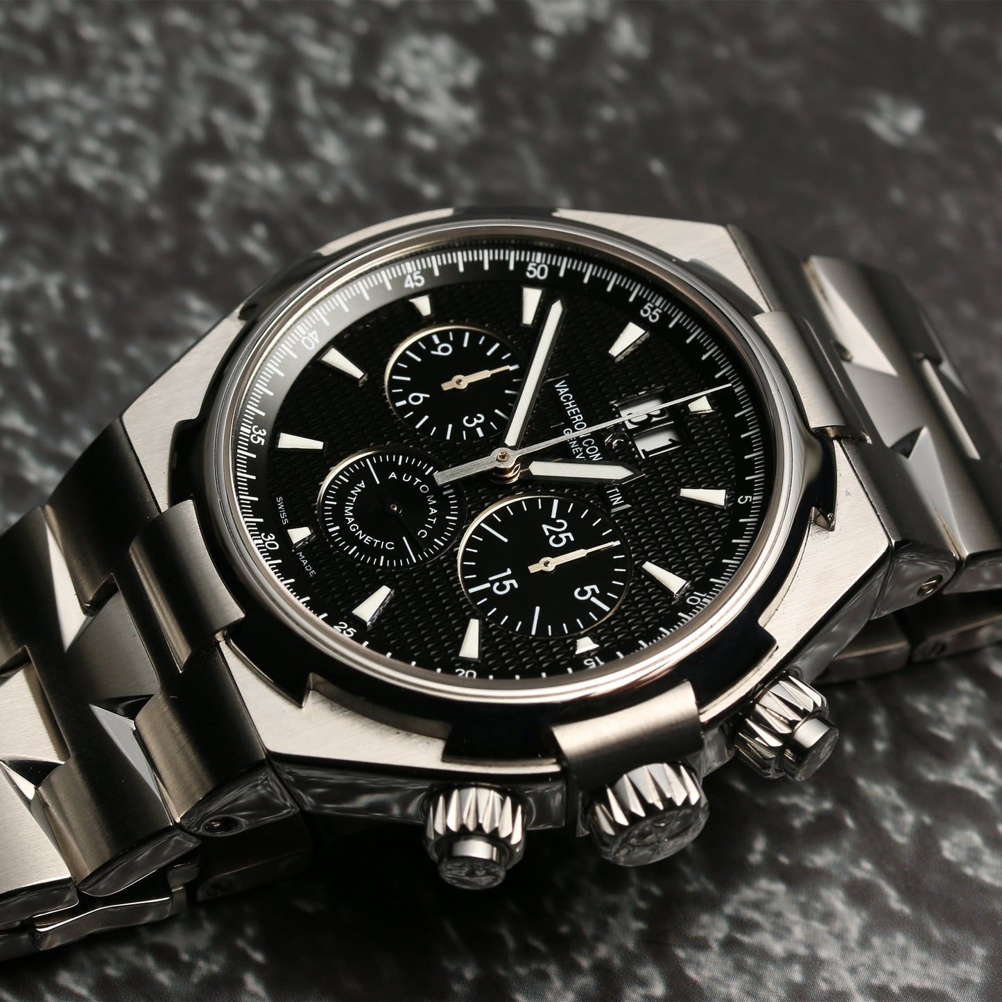 Vacheron Constantin Overseas Chronograph 49150 | Black Dial | Stainless Steel