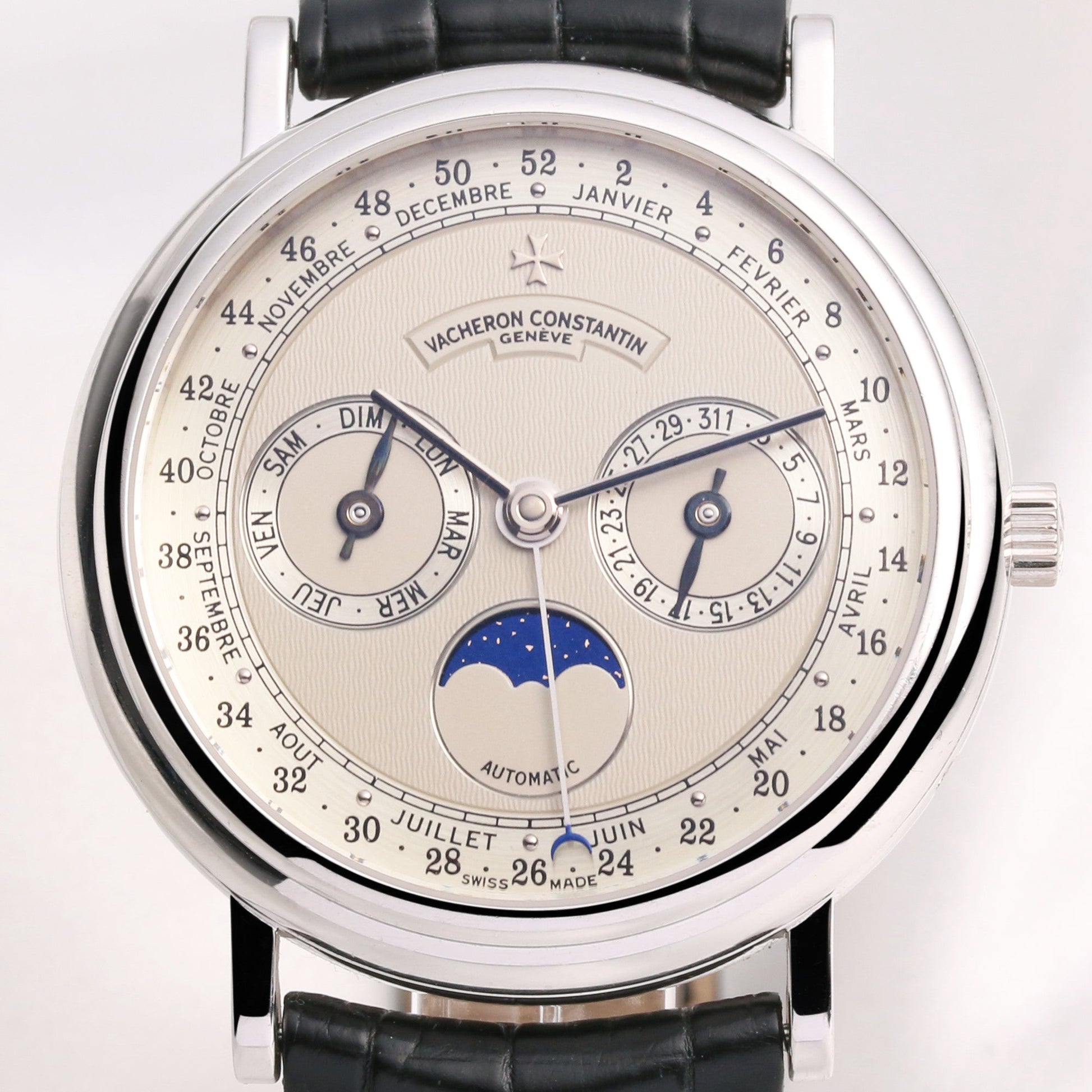 Vacheron Constantin Triple Moonphase Calendar 47052 18K White Gold