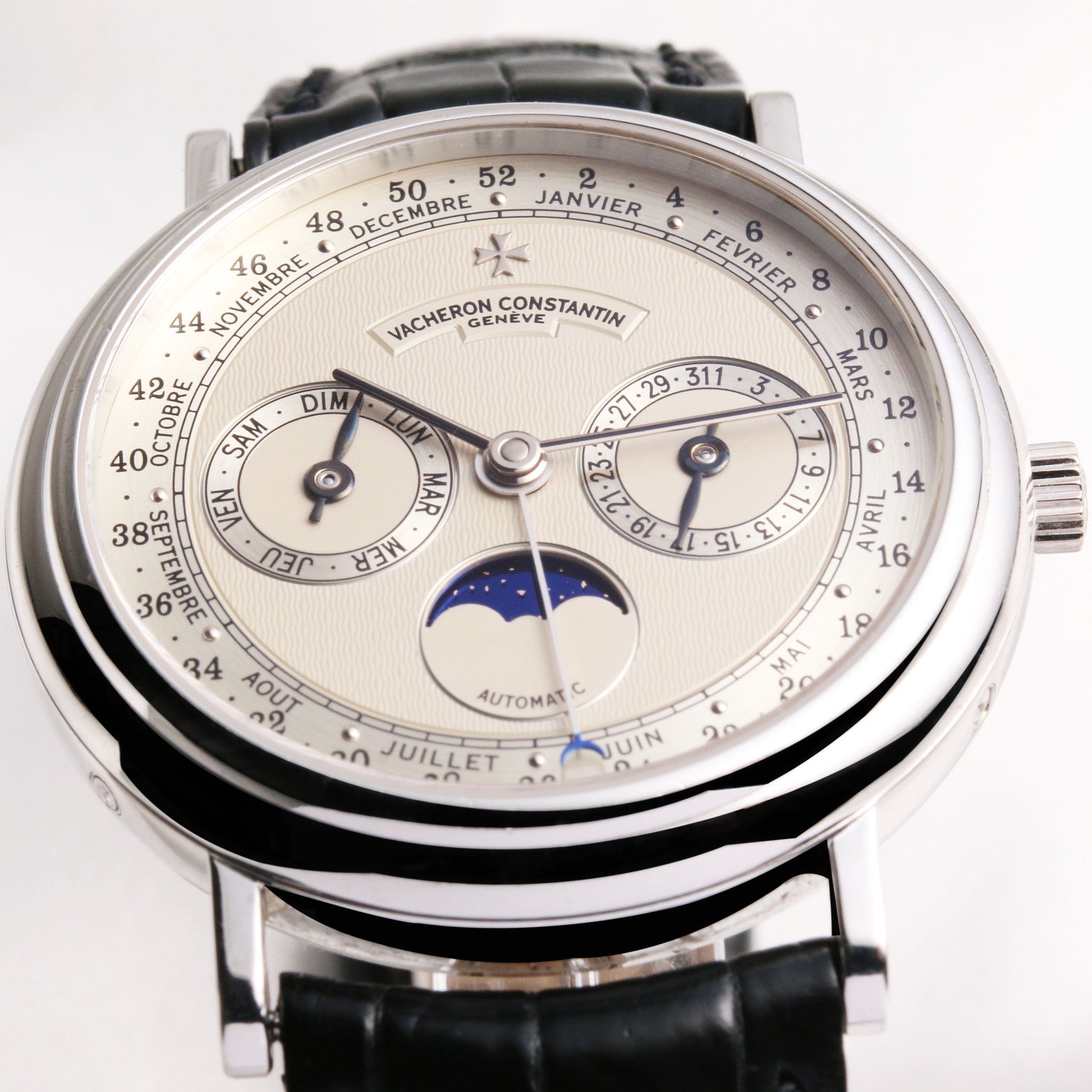 Vacheron Constantin Triple Moonphase Calendar 47052 18K White Gold