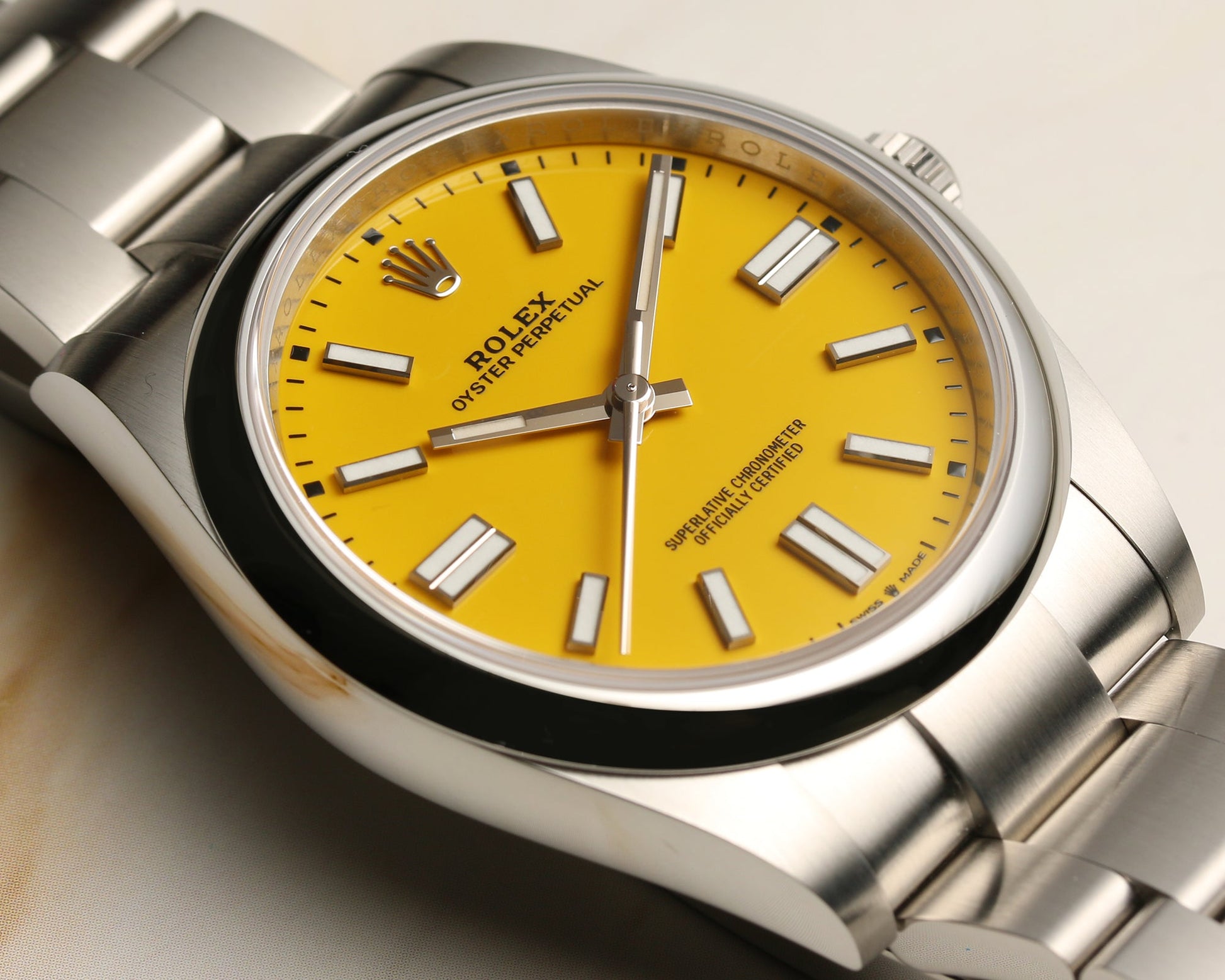 Unworn Rolex Oyster Perpetual 41 | 124300 | Yellow Dial | 2021