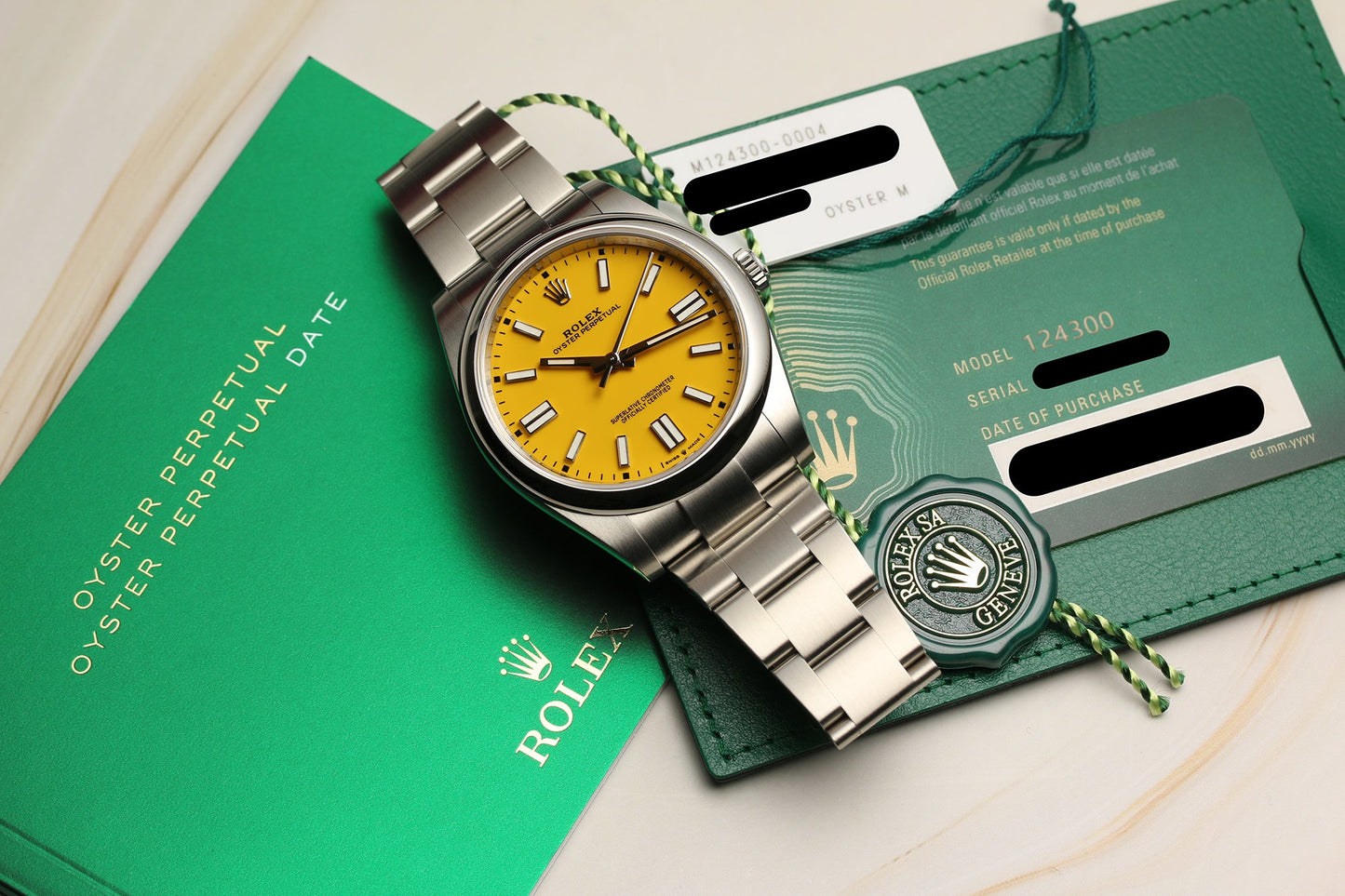 Unworn Rolex Oyster Perpetual 41 | 124300 | Yellow Dial | 2021