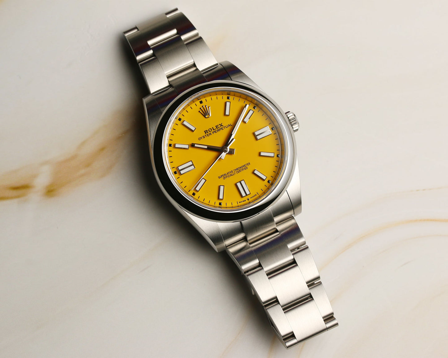 Unworn Rolex Oyster Perpetual 41 | 124300 | Yellow Dial | 2021