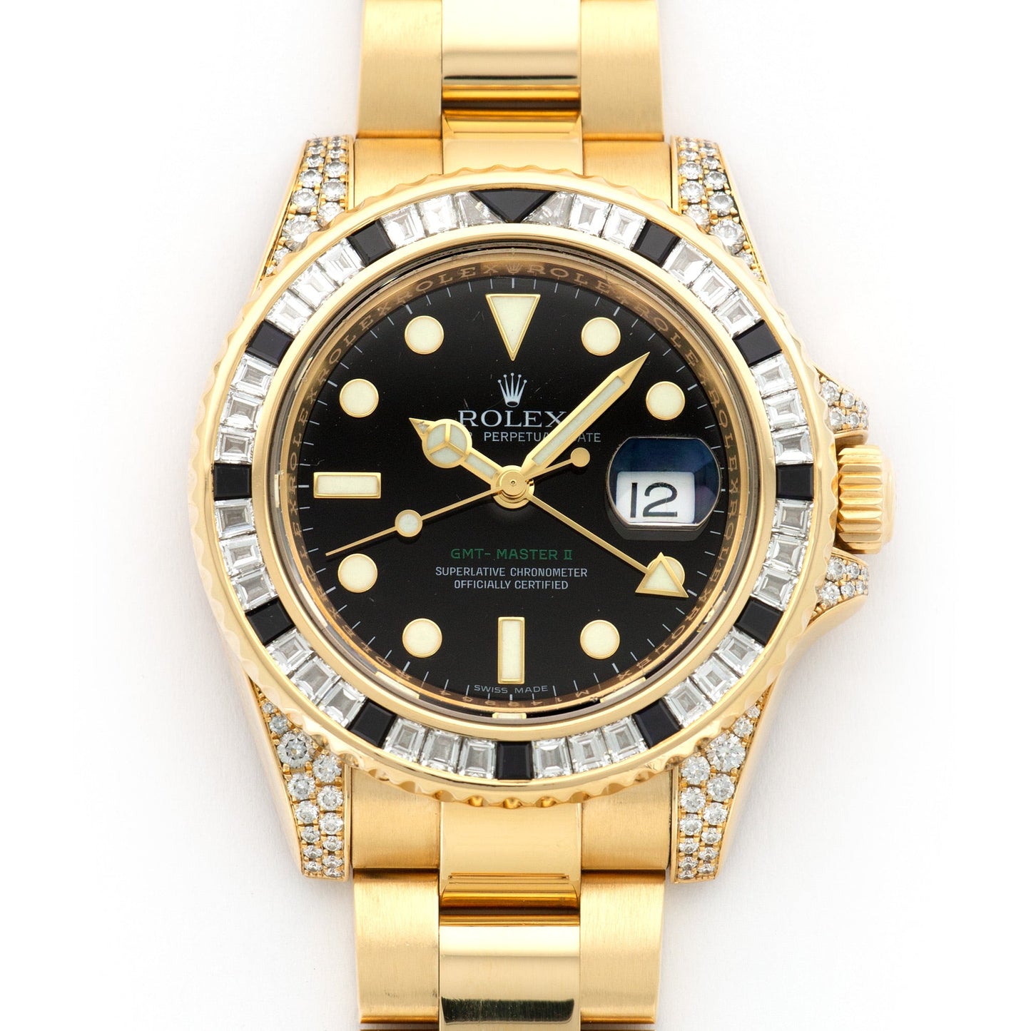 Rolex Yellow Gold GMT-Master II Sapphire Diamond Watch Ref. 116758