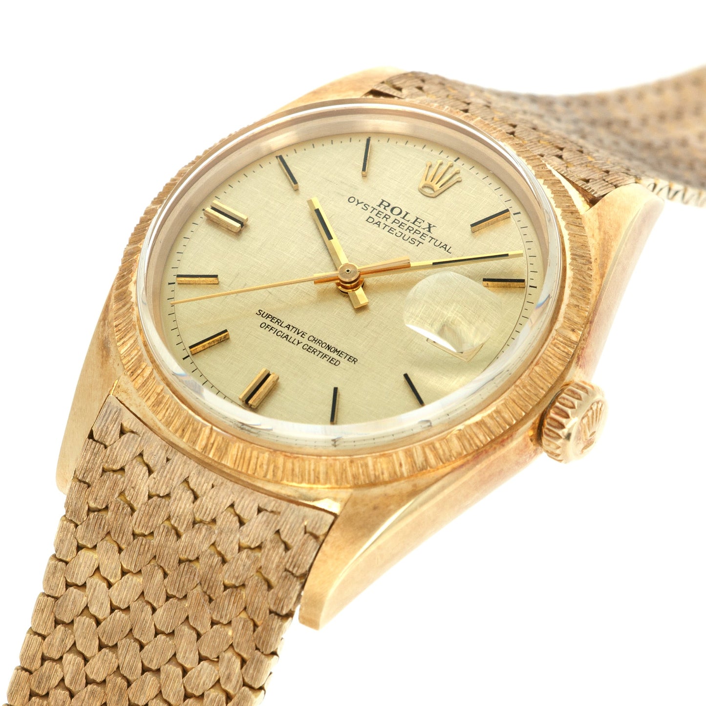 Rolex Yellow Gold Datejust Ref. 1607 with Unusual Bracelet