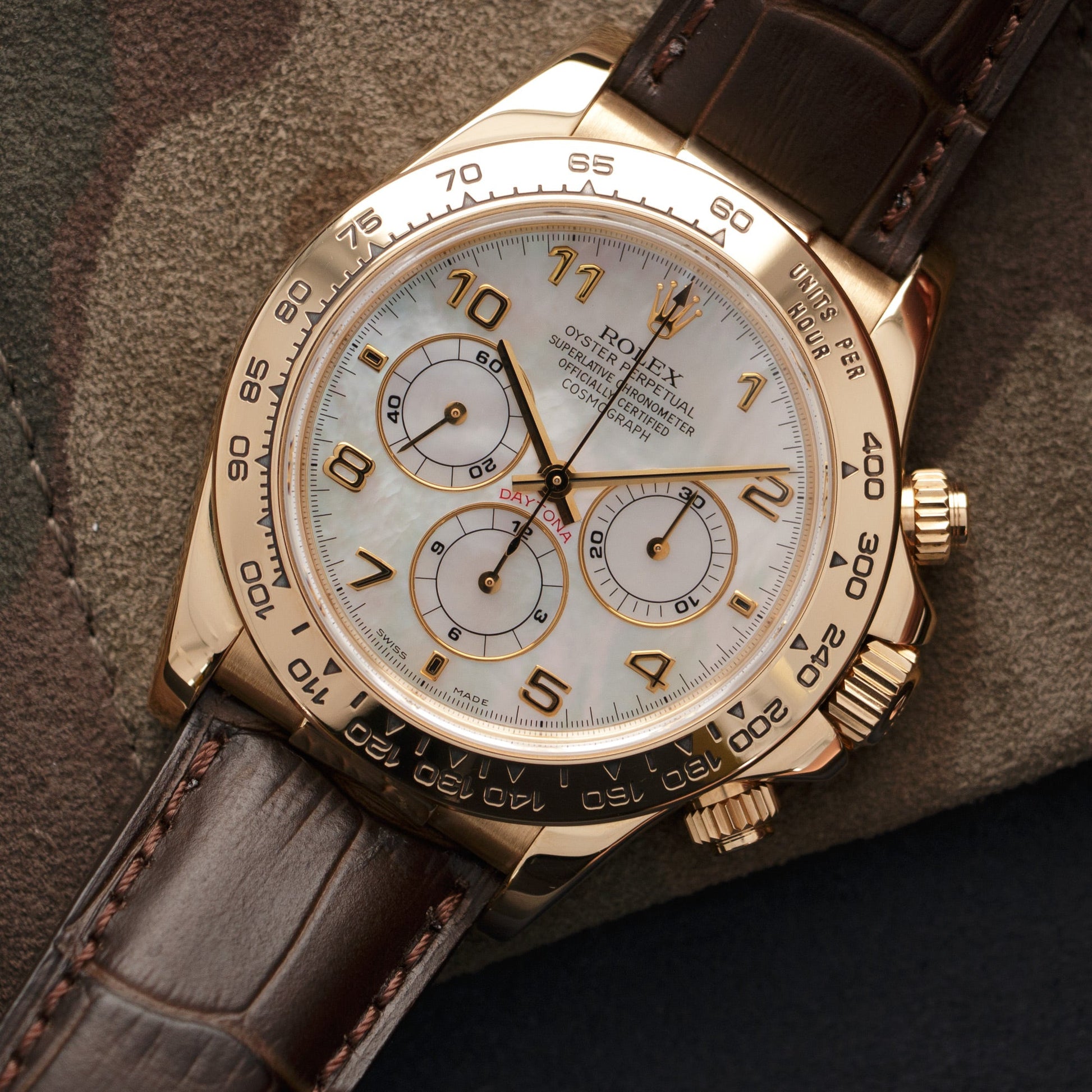 Rolex Yellow Gold Daytona MOP Zenith Watch Ref. 16518