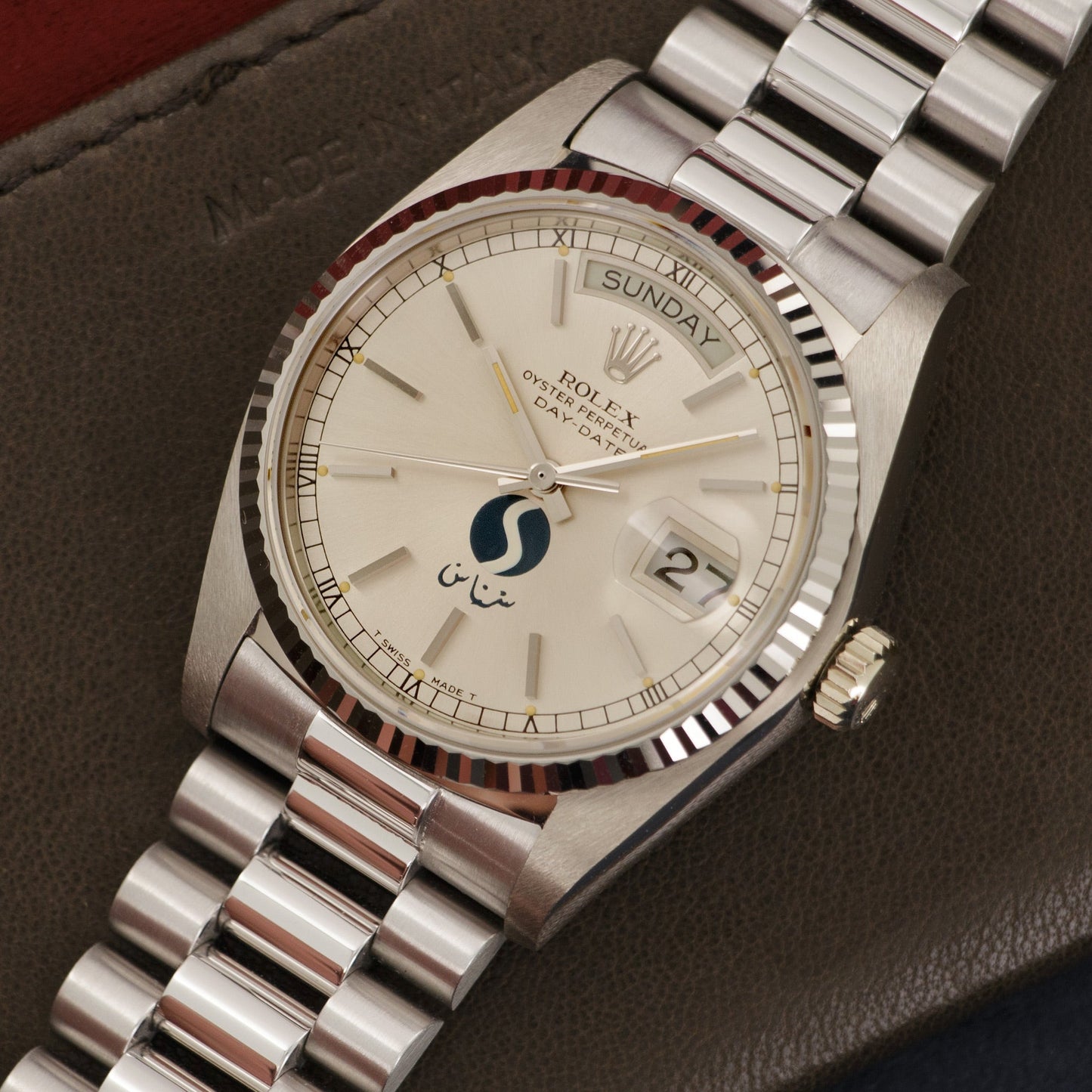 Rolex White Gold Day-Date in New Old Stock Condition, Made for Saudi Aviation SNAS