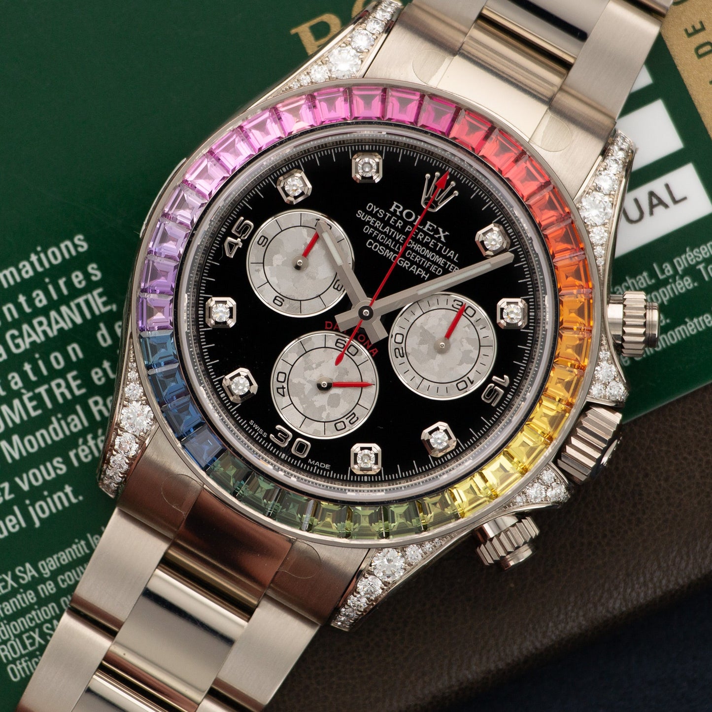 Rolex White Gold Cosmograph Daytona Rainbow Watch Ref. 116599