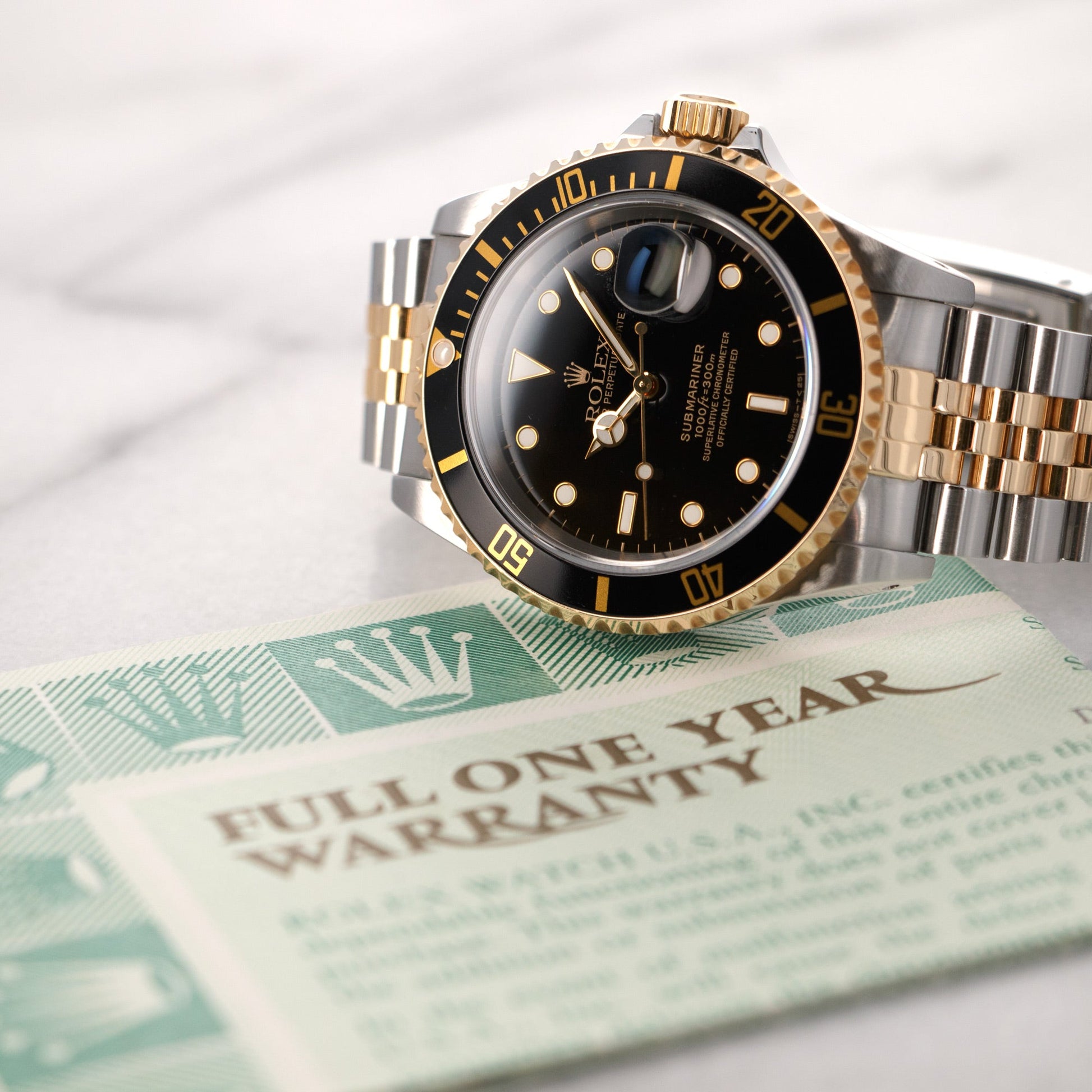 Rolex Two-Tone Submariner, Ref. 16613 with Original Paper