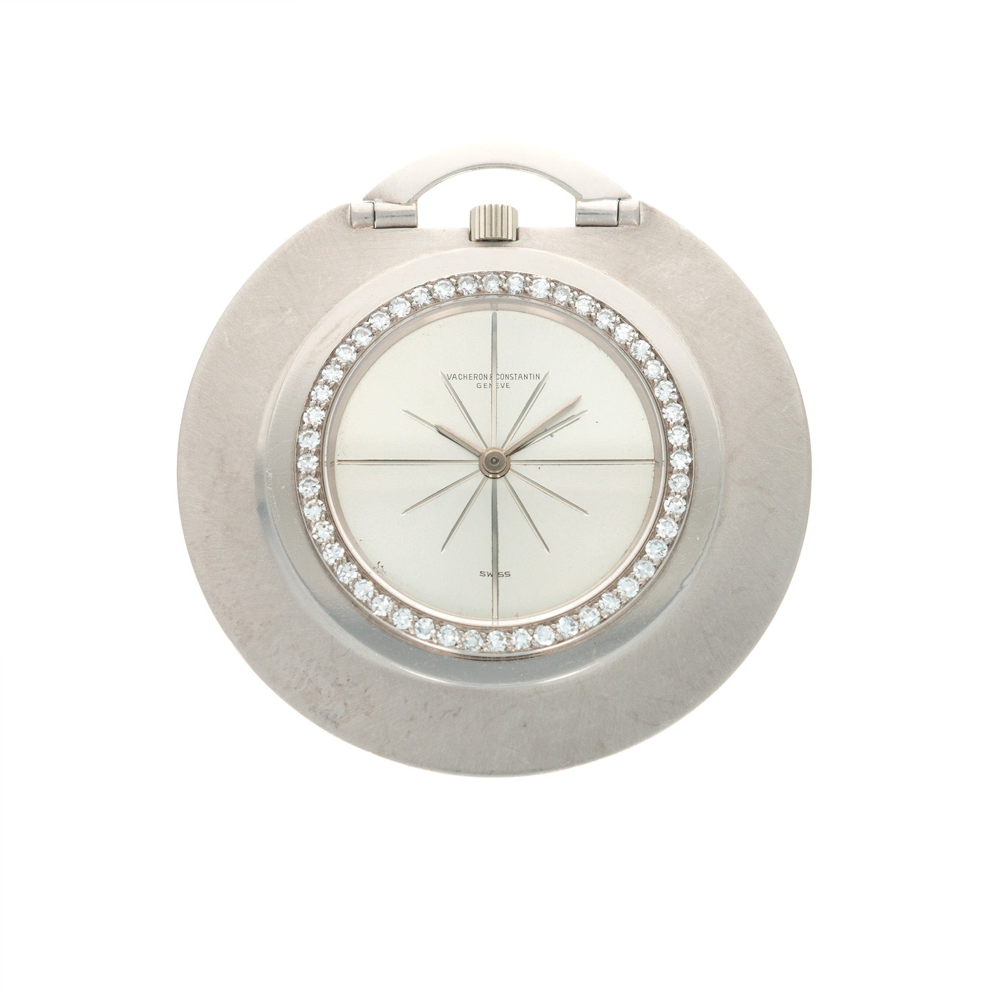 Vacheron Constantin White Gold diamond bezel pocket watch