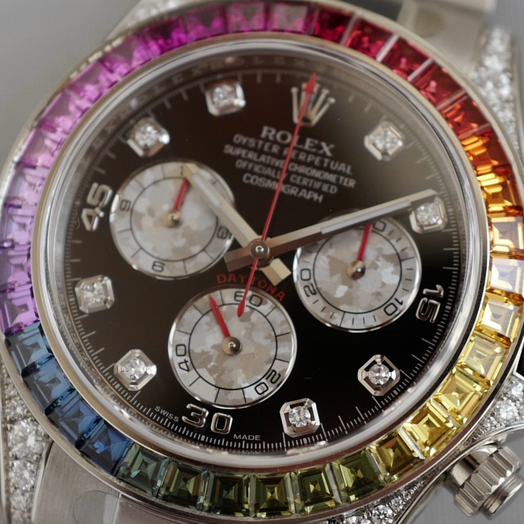 Rolex White Gold Cosmograph Daytona Rainbow Watch Ref. 116599