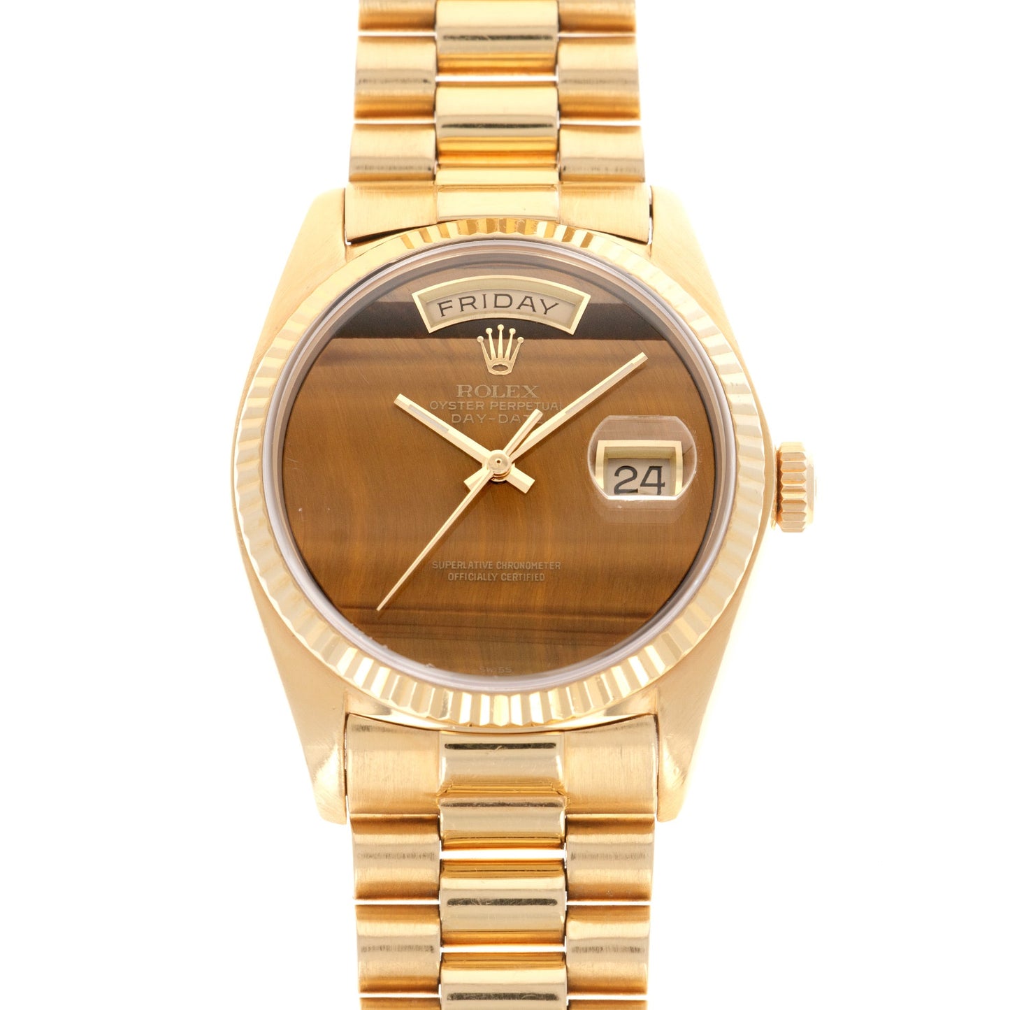 Rolex Yellow Gold Day-Date Tigers Eye Watch, Ref. 18038