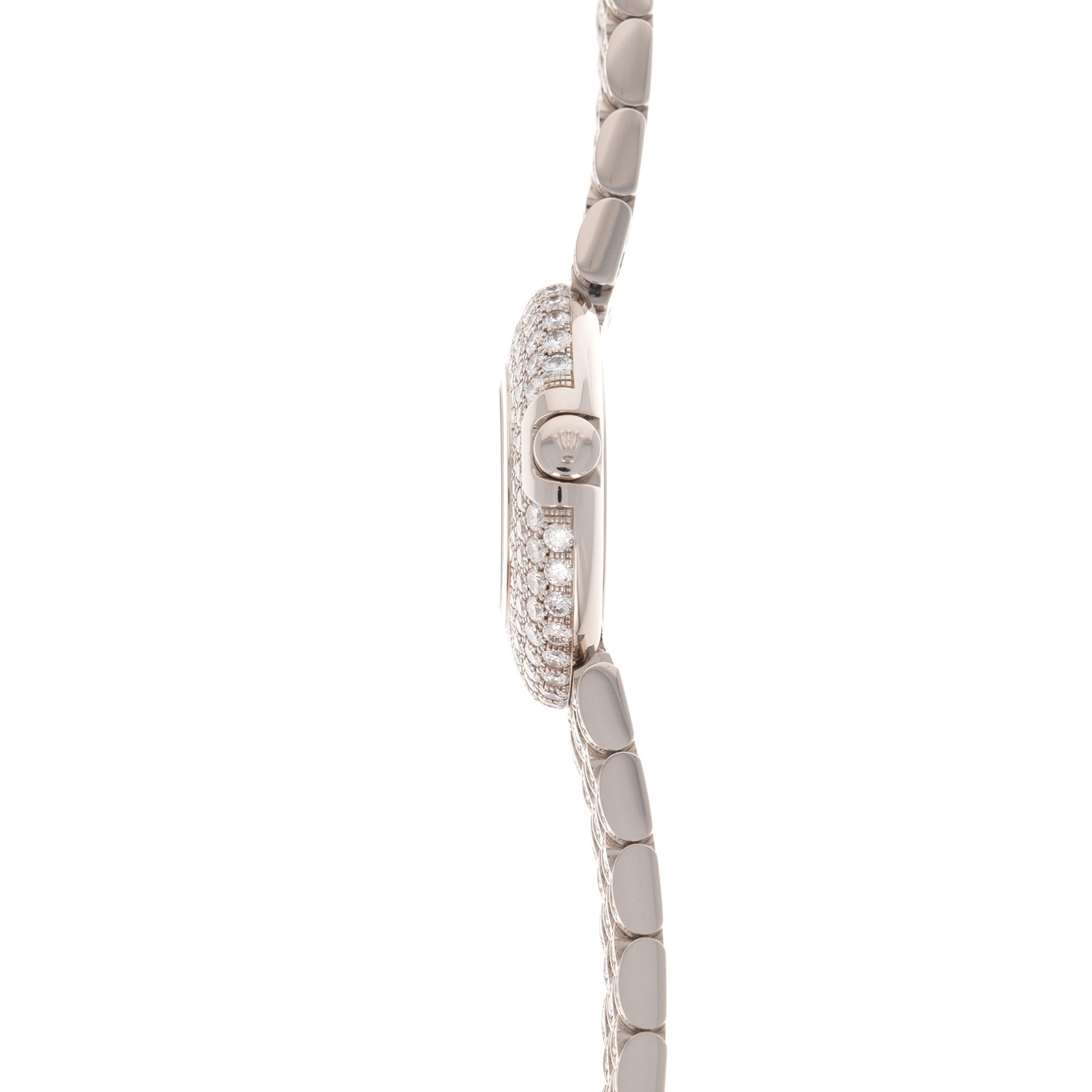 Rolex White Gold Orchid Diamond Bracelet Watch