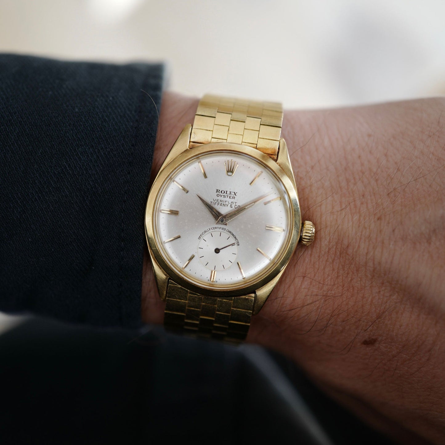 Rolex Yellow Gold Veriflat Watch Ref. 6512, Retailed by Tiffany & Co.