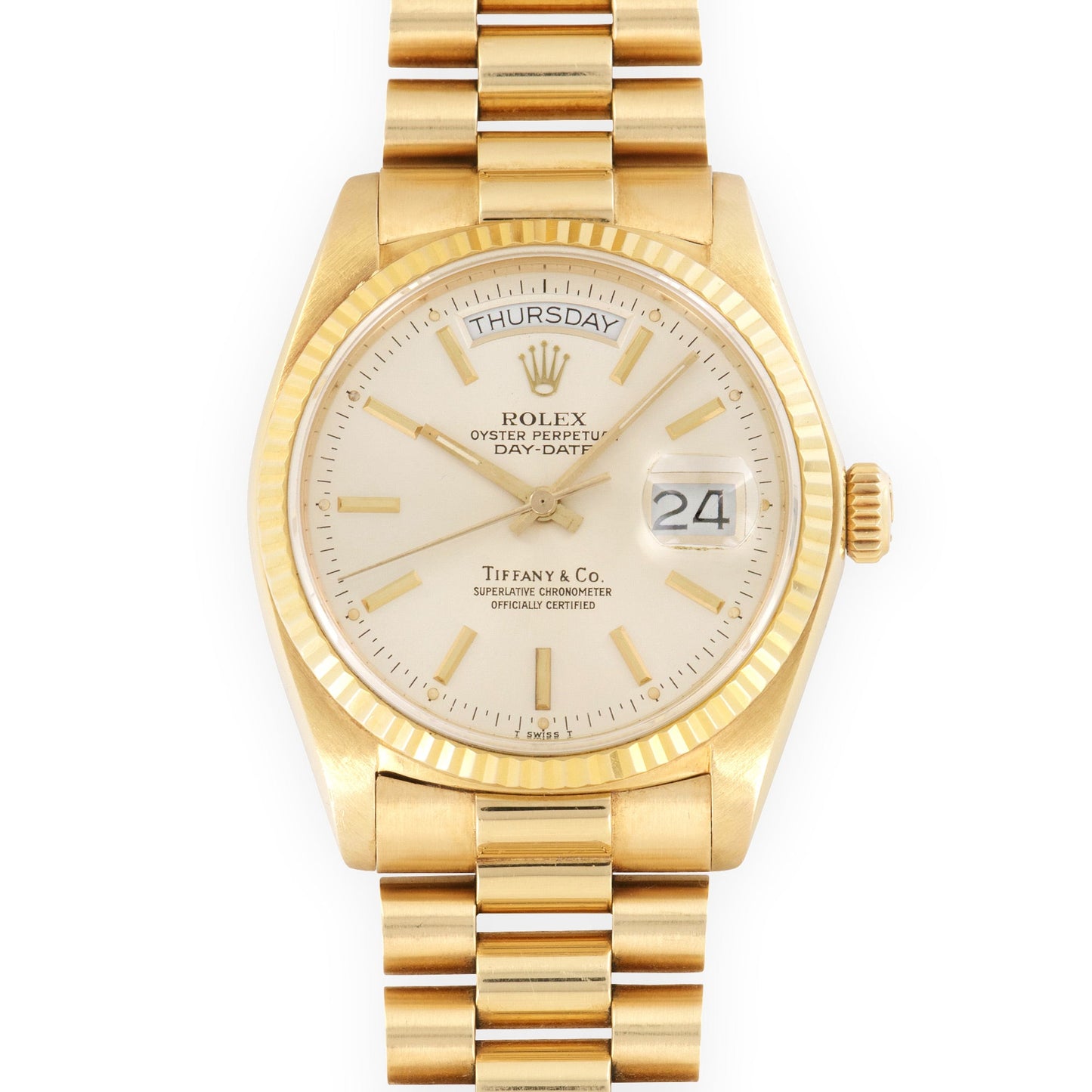 Rolex Yellow Gold Day-Date Watch Ref. 18038, Retailed by Tiffany & Co.