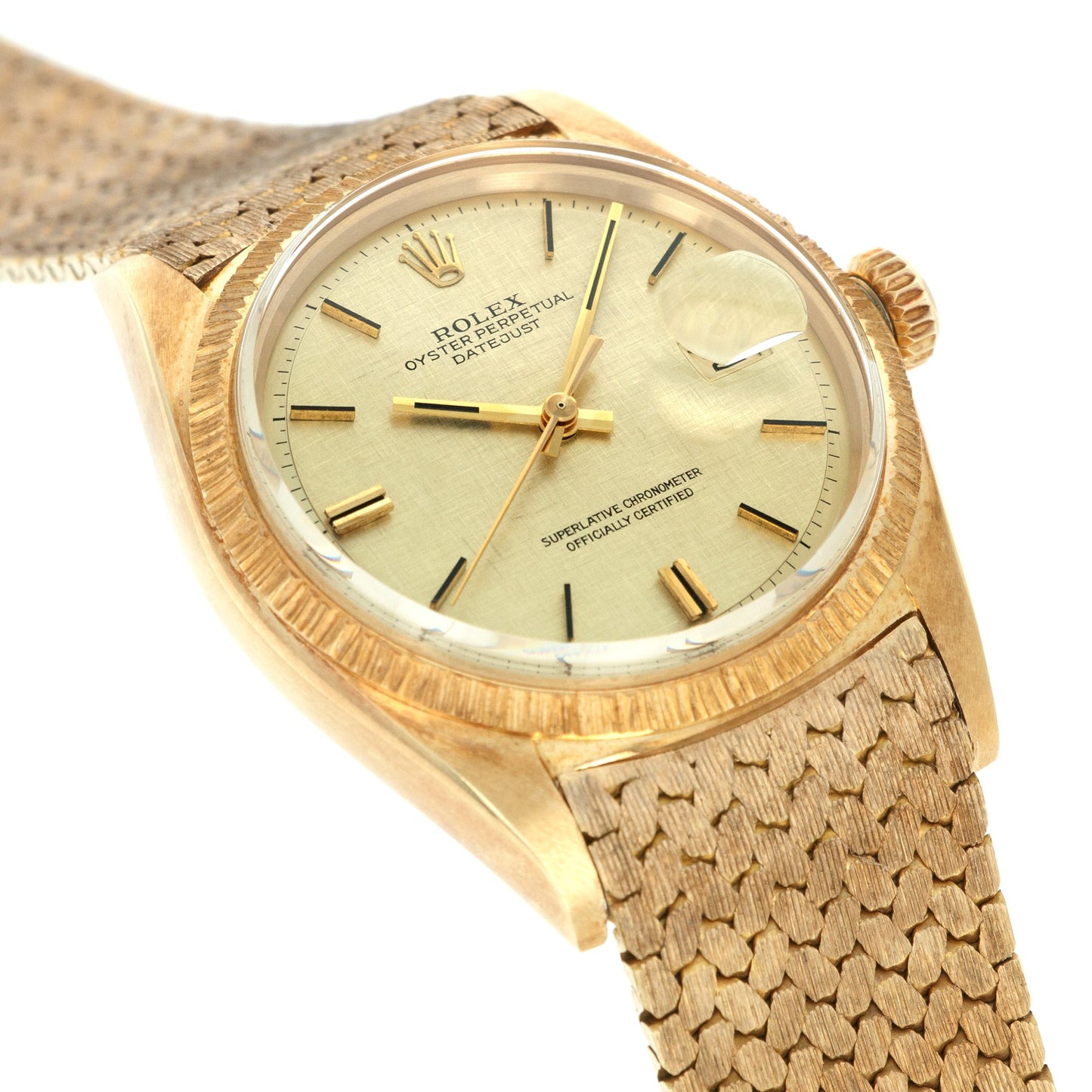 Rolex Yellow Gold Datejust Ref. 1607 with Unusual Bracelet