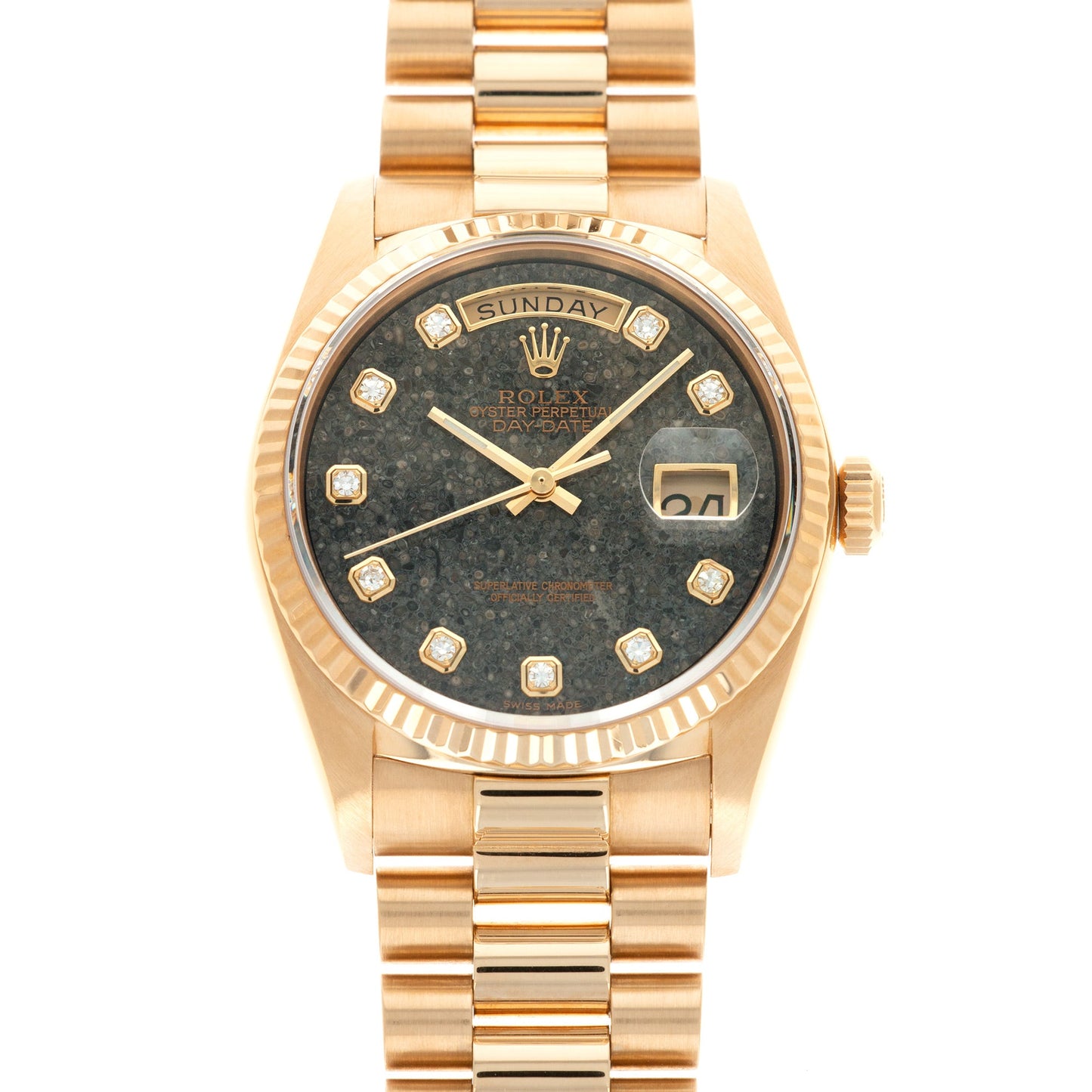 Rolex Yellow Gold Jurassic Park Fossil Dial Day-Date Ref. 18038