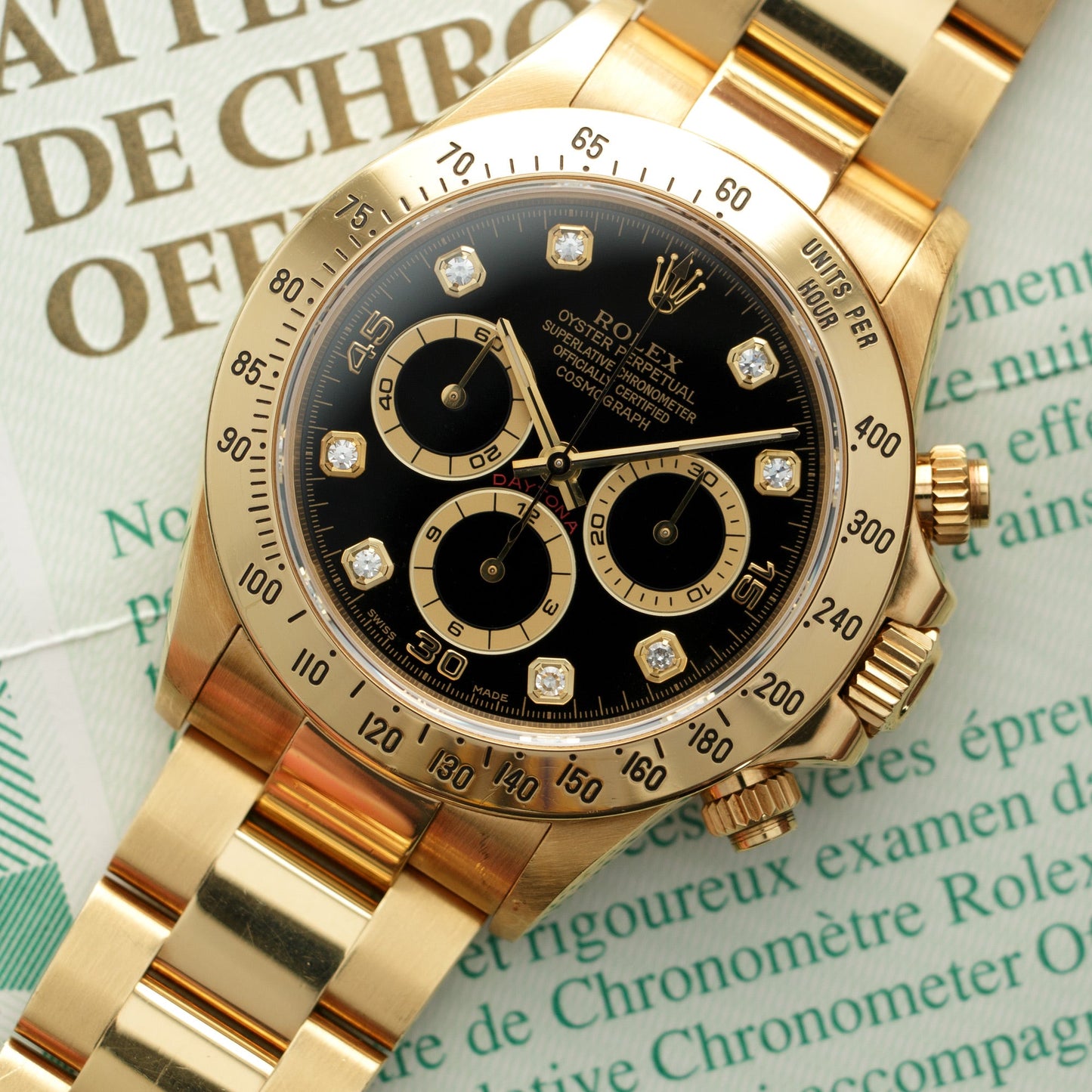 Rolex Yellow Gold Zenith Daytona Ref. 16528 with Original Warranty