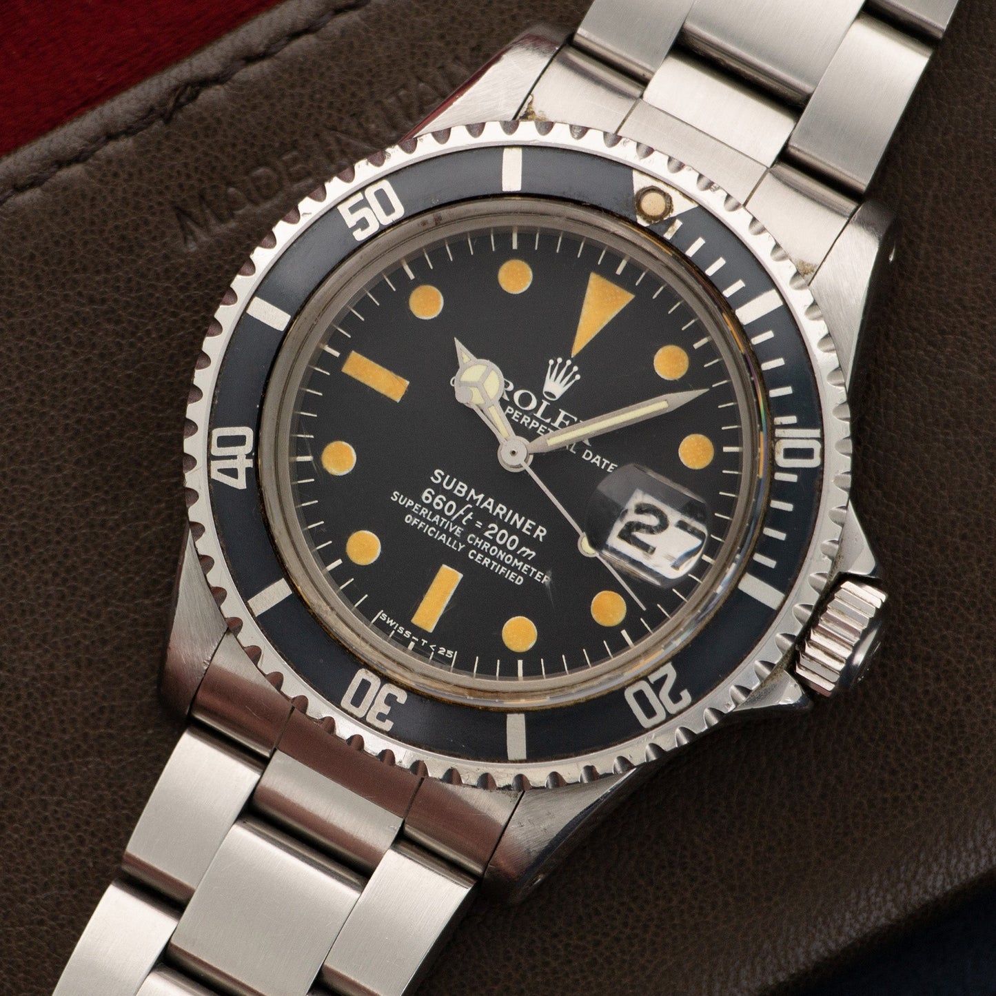 Rolex Steel Submariner Watch Ref. 1680, with Original Pumpkin Patina