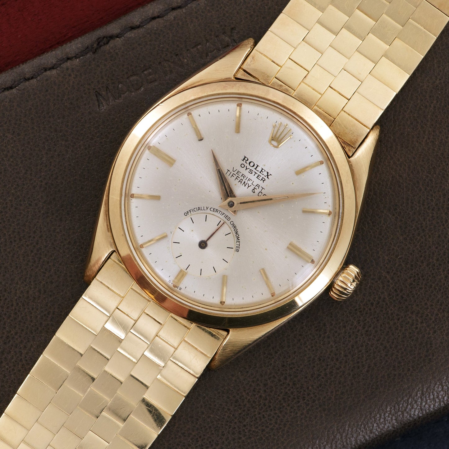 Rolex Yellow Gold Veriflat Watch Ref. 6512, Retailed by Tiffany & Co.