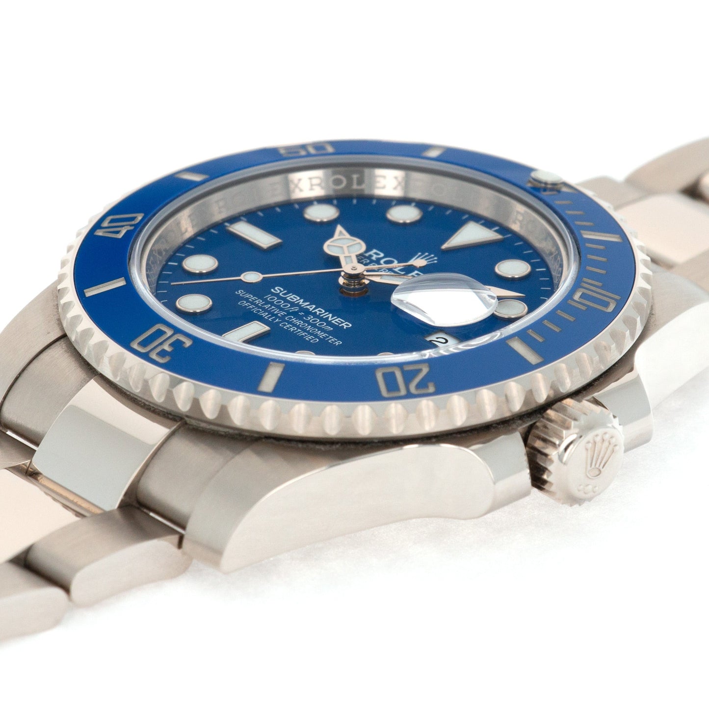 Rolex White Gold Smurf Submariner Watch Ref. 116619