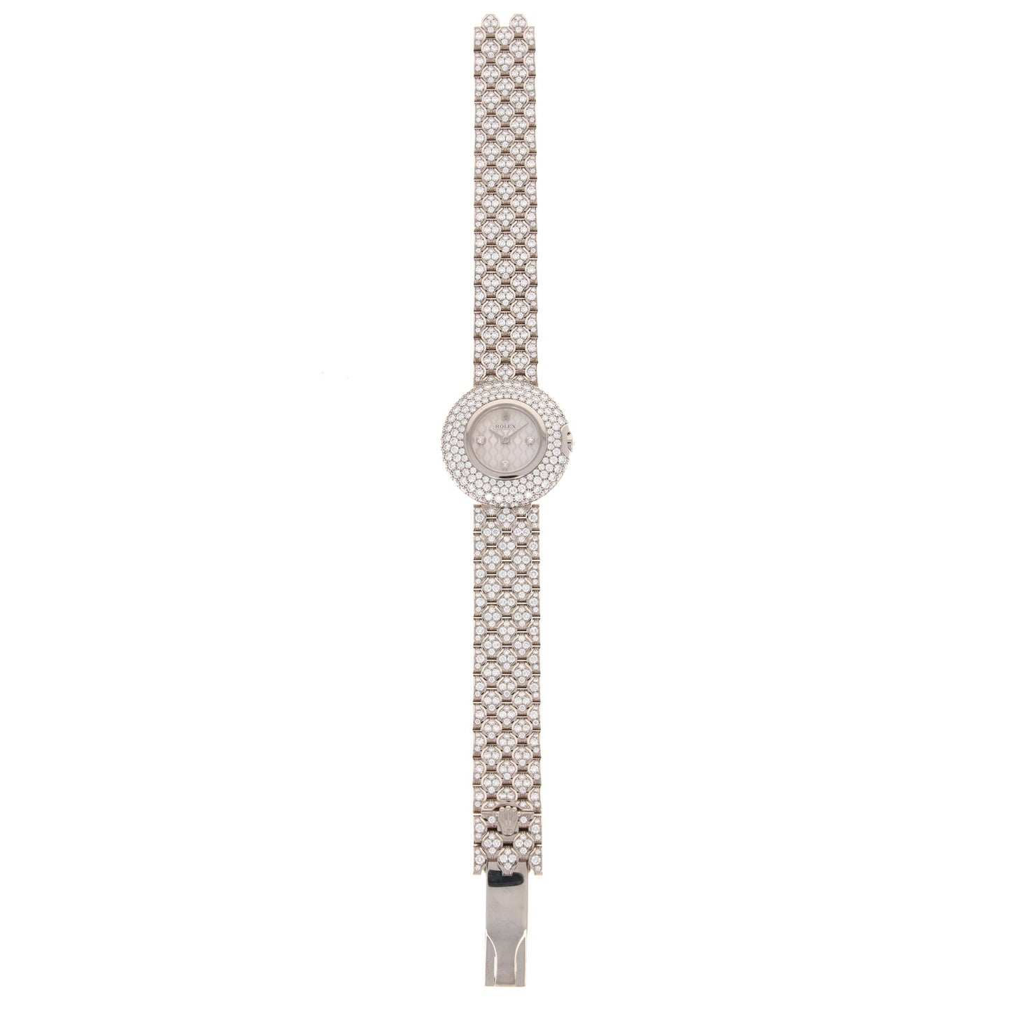 Rolex White Gold Orchid Diamond Bracelet Watch