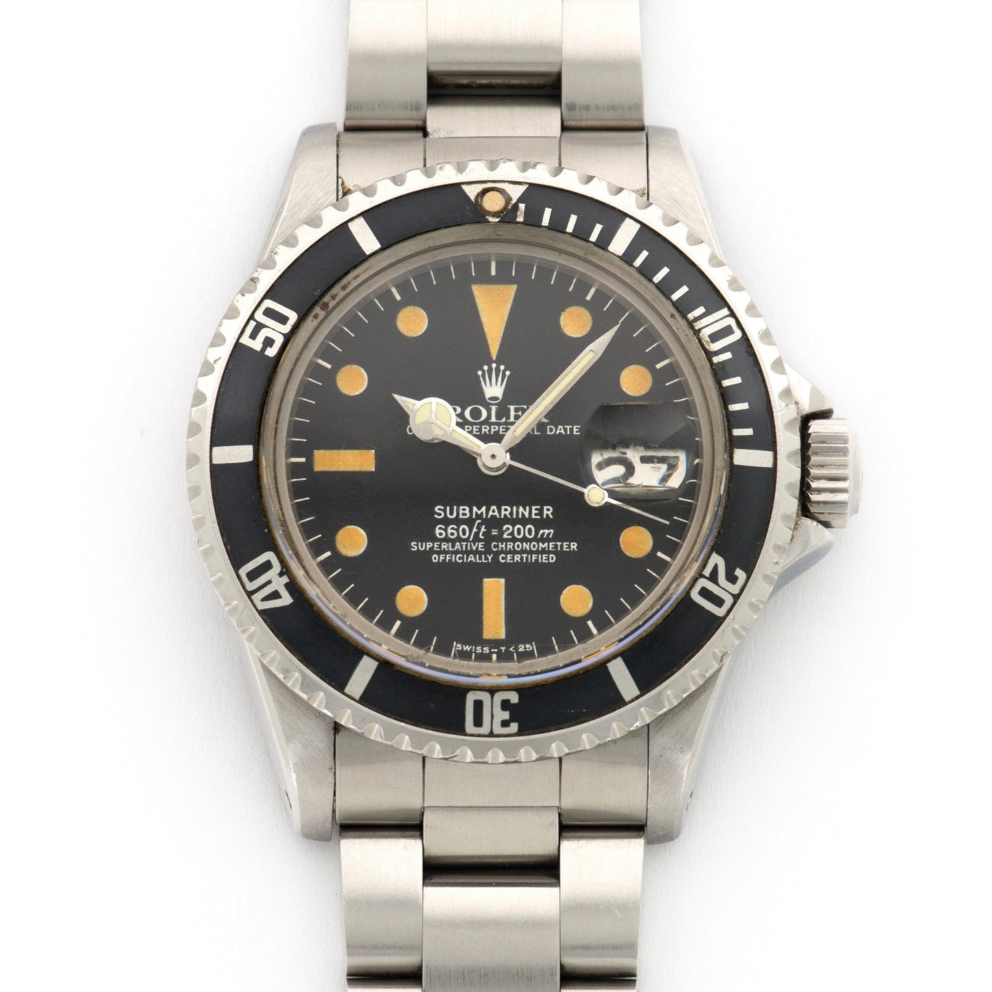 Rolex Steel Submariner Watch Ref. 1680, with Original Pumpkin Patina