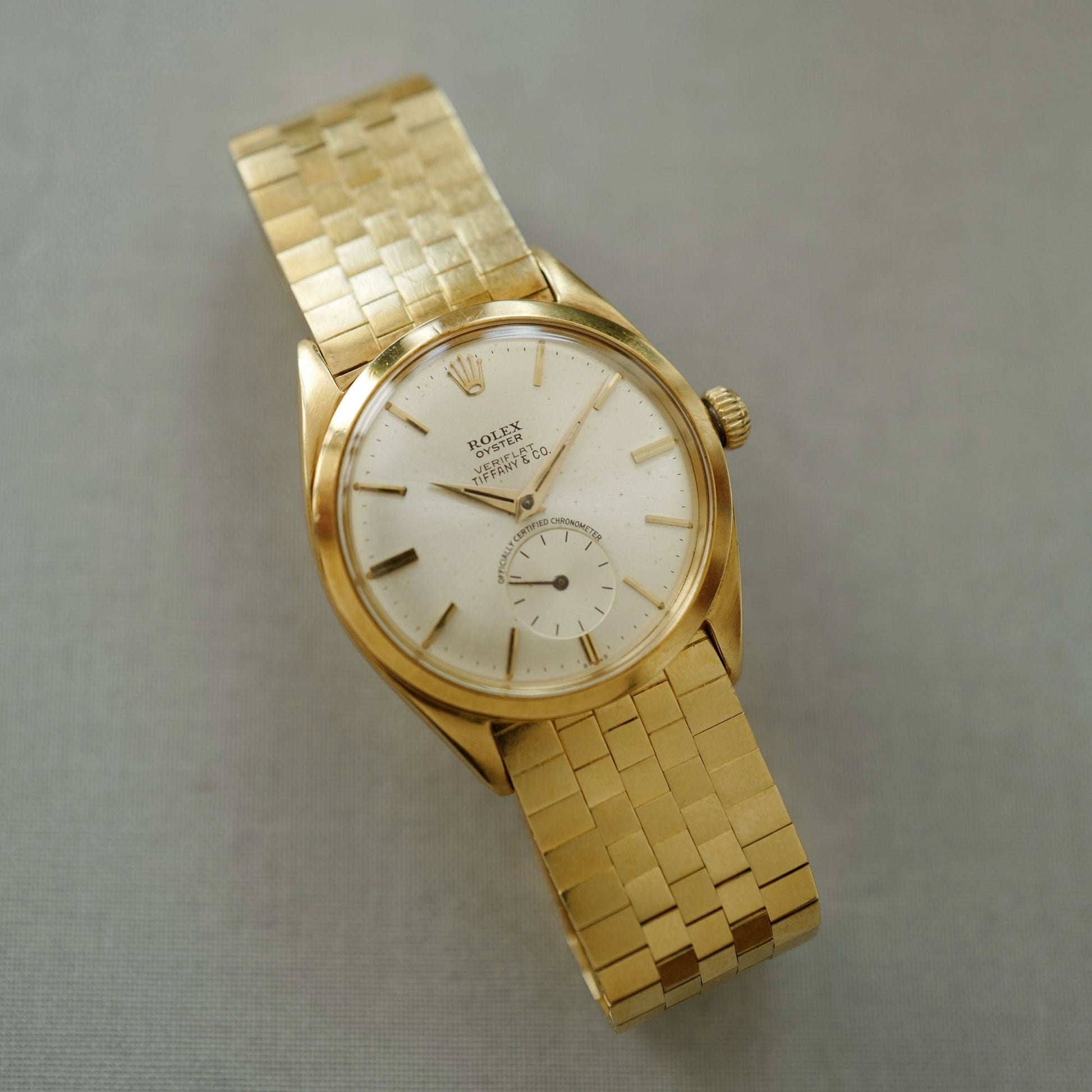 Rolex Yellow Gold Veriflat Watch Ref. 6512, Retailed by Tiffany & Co.