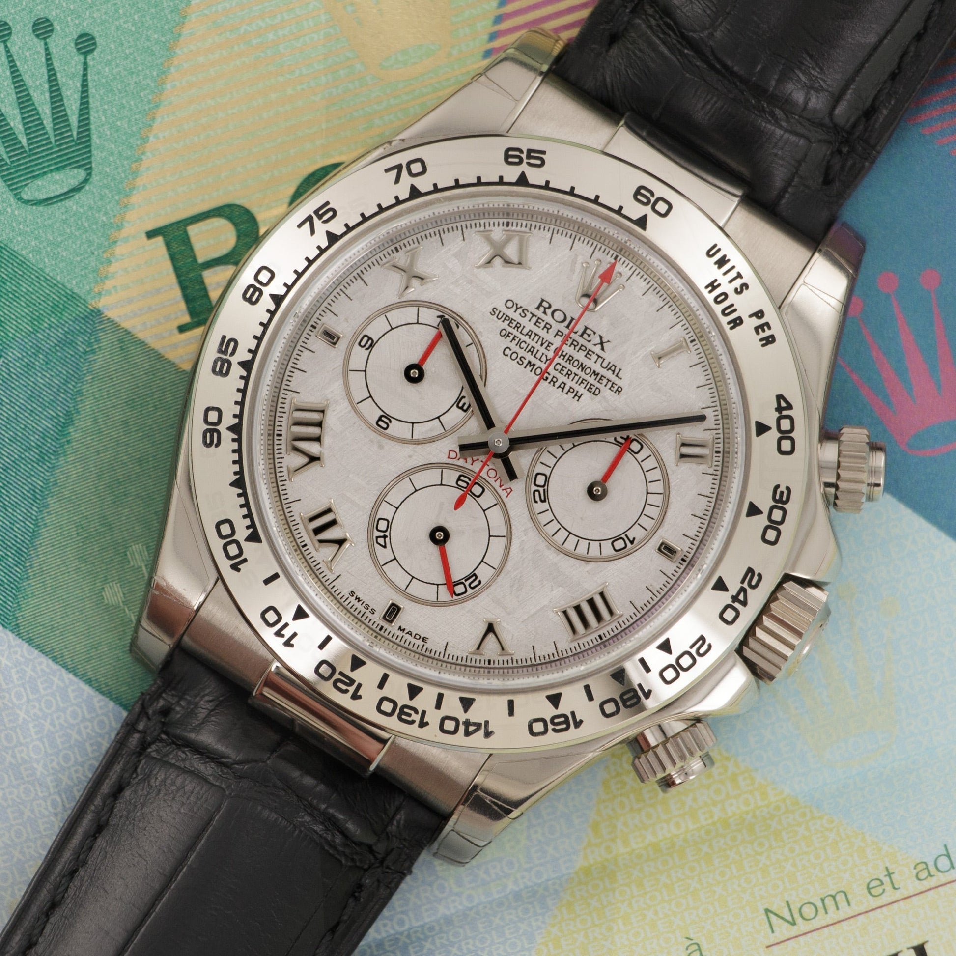 Rolex White Gold Daytona Meteriote Watch Ref. 116519