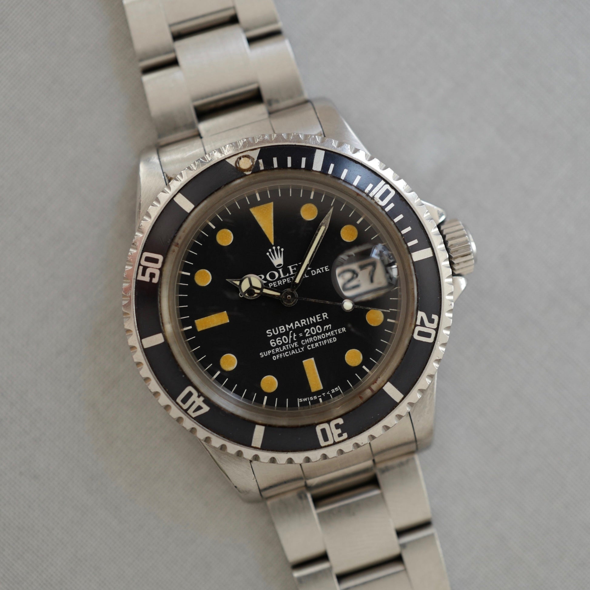 Rolex Steel Submariner Watch Ref. 1680, with Original Pumpkin Patina