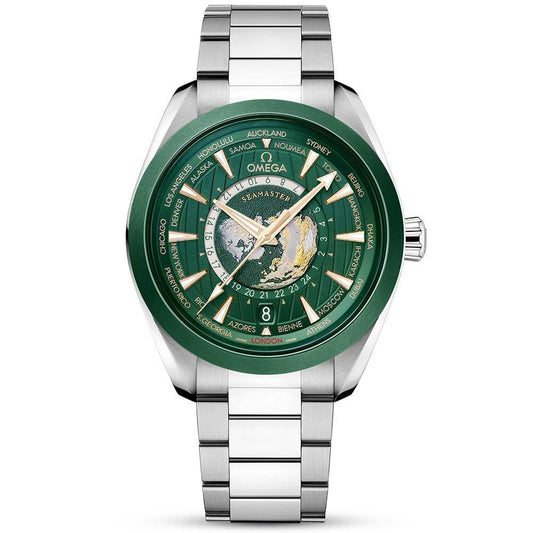 Seamaster Aqua Terra GMT Worldtimer 43mm Green Dial Men's Watch