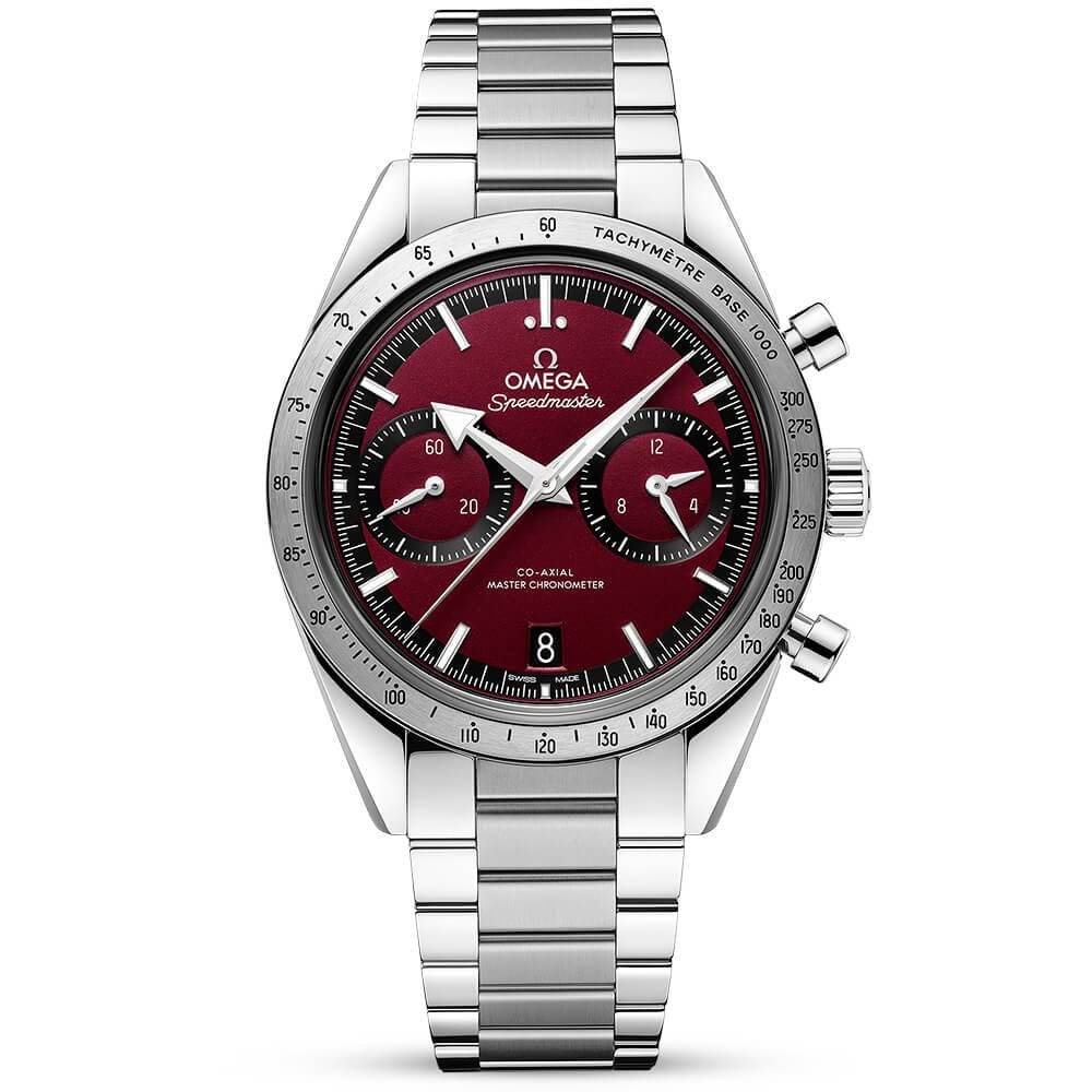 Speedmaster '57 40.5mm Burgundy Dial Chronograph Bracelet Watch