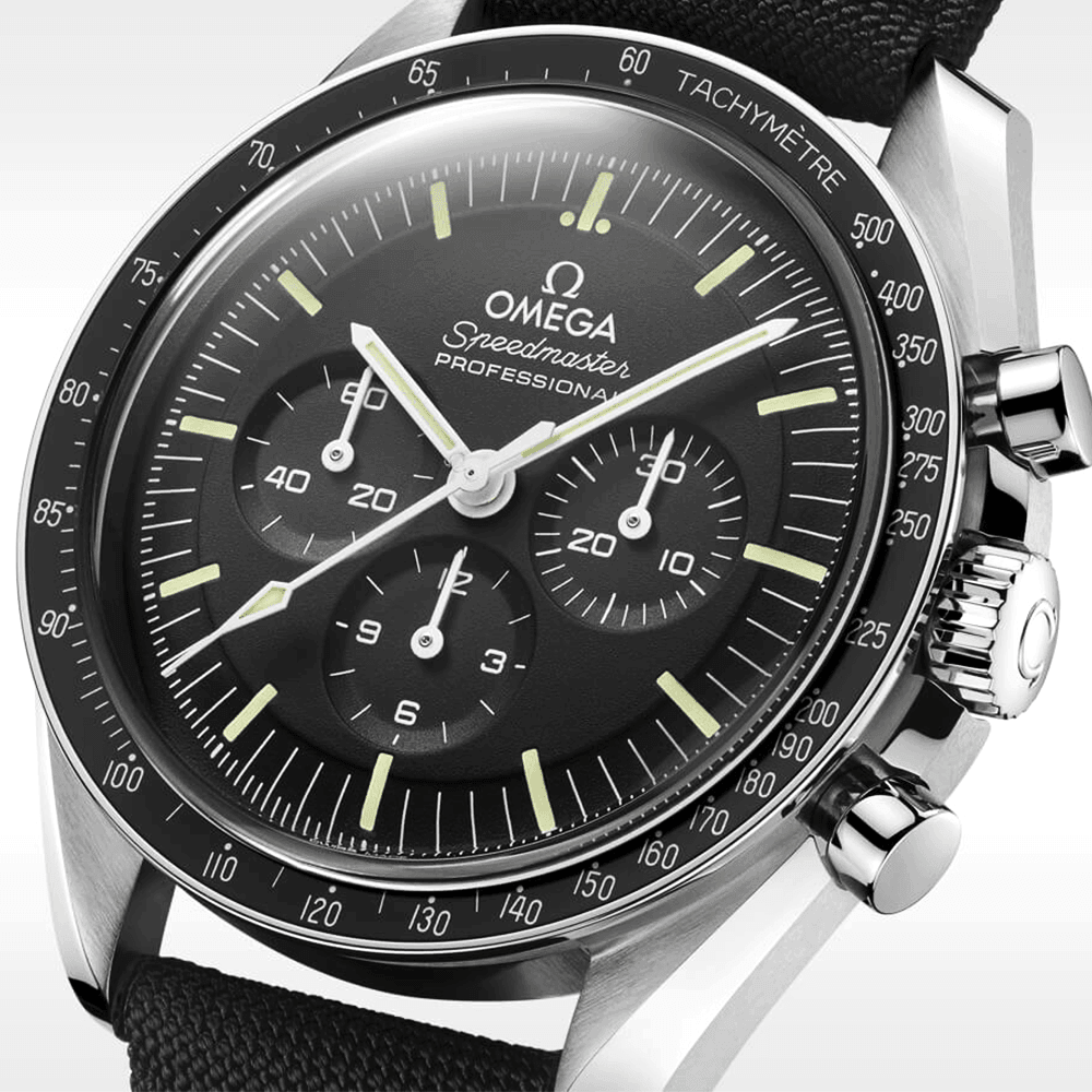 Speedmaster Moonwatch 42mm Men's Nylon Strap Chronograph Watch