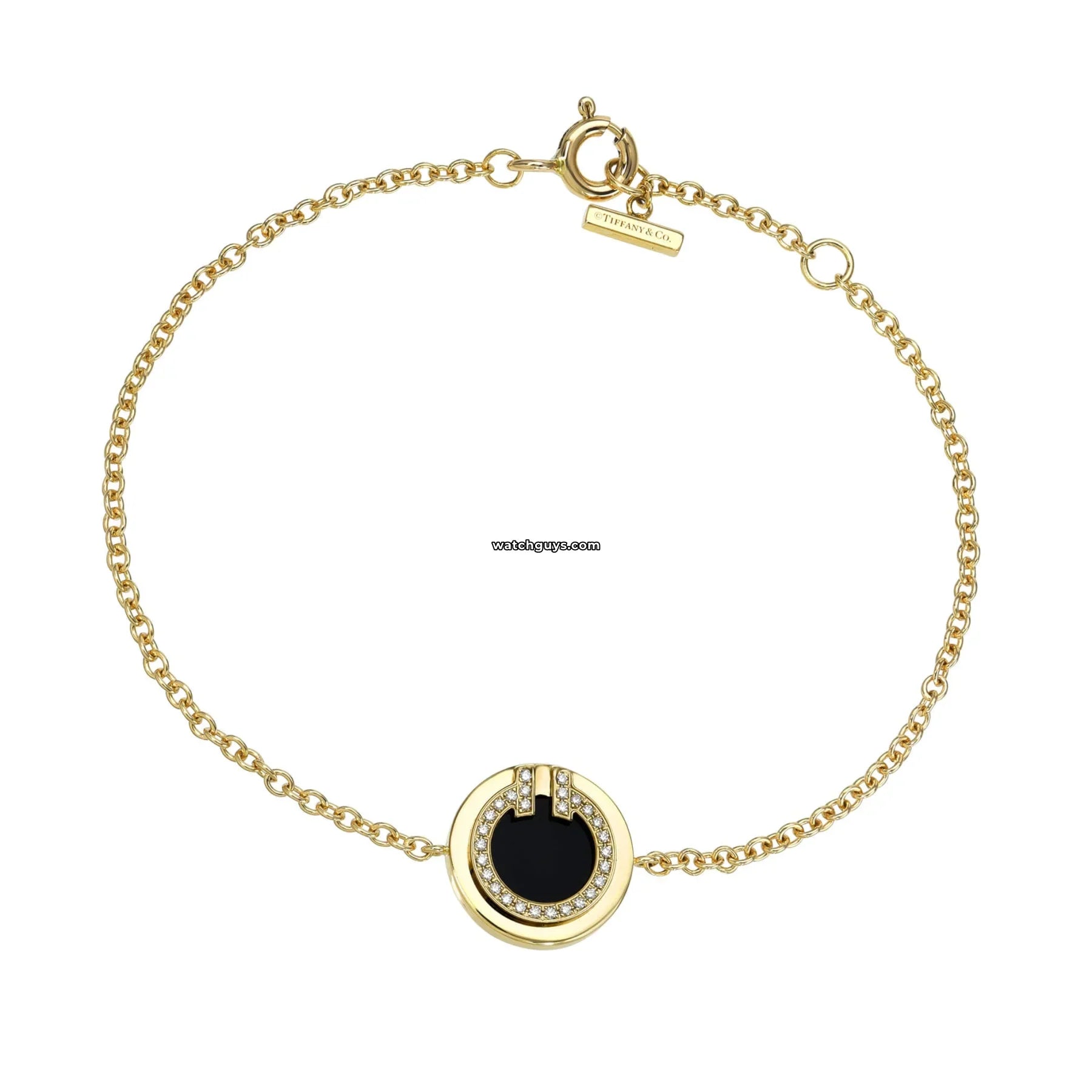 Tiffany & Co. T Circle Diamond and Onyx Bracelet