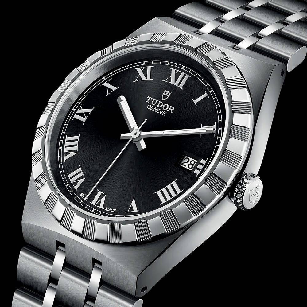 Royal 38mm Black Roman Dial Automatic Bracelet Watch