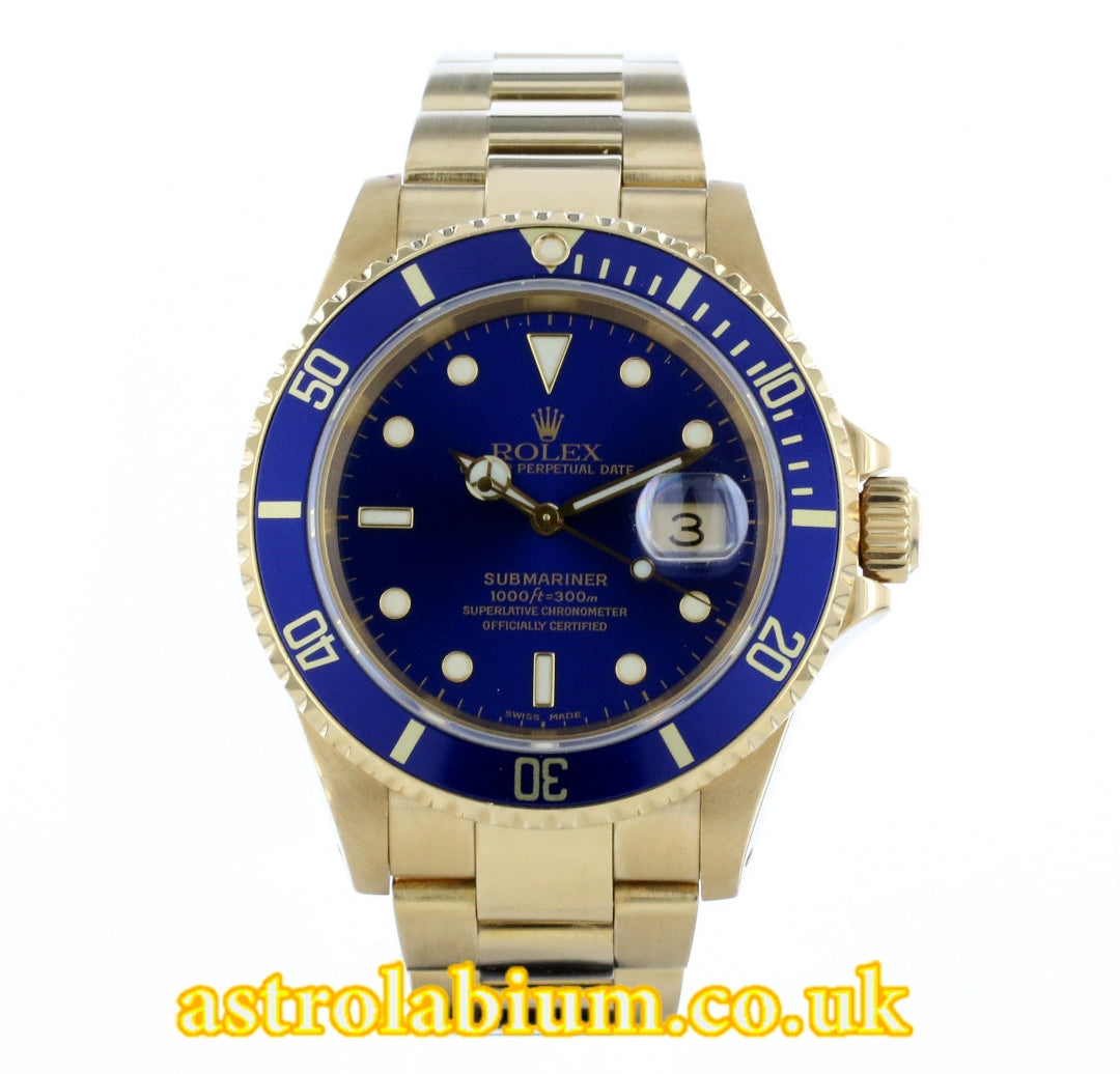 Rolex Submariner 16618 18K Yellow Gold