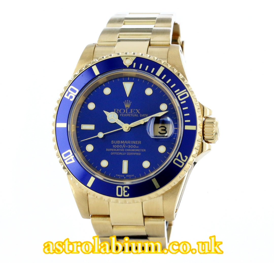 Rolex Submariner 16618 18K Yellow Gold